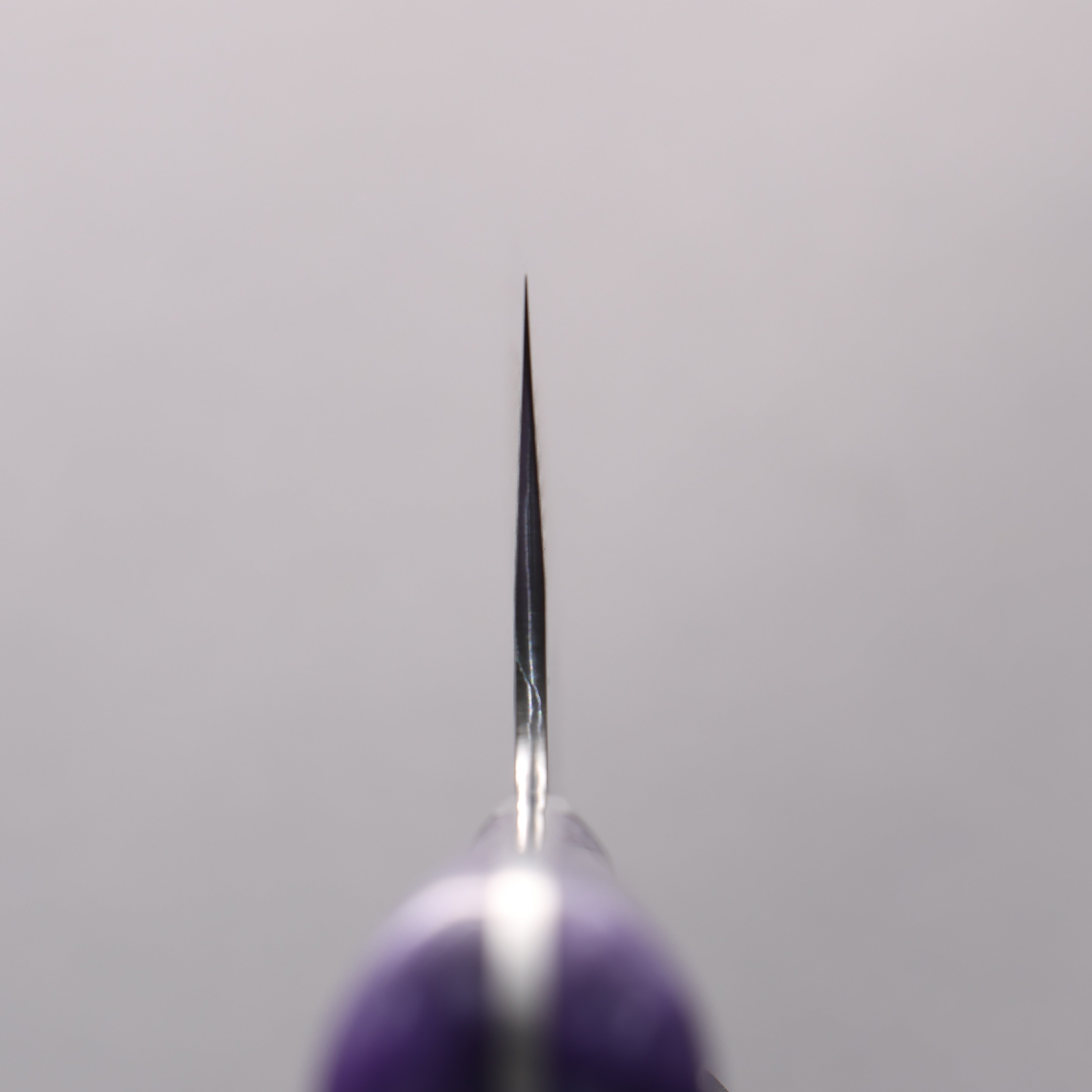 Takeshi Saji SRS13 Hammered(Maru) Damascus Nakiri 165mm Purple and White Marble Acrylic Handle - Seisuke Knife