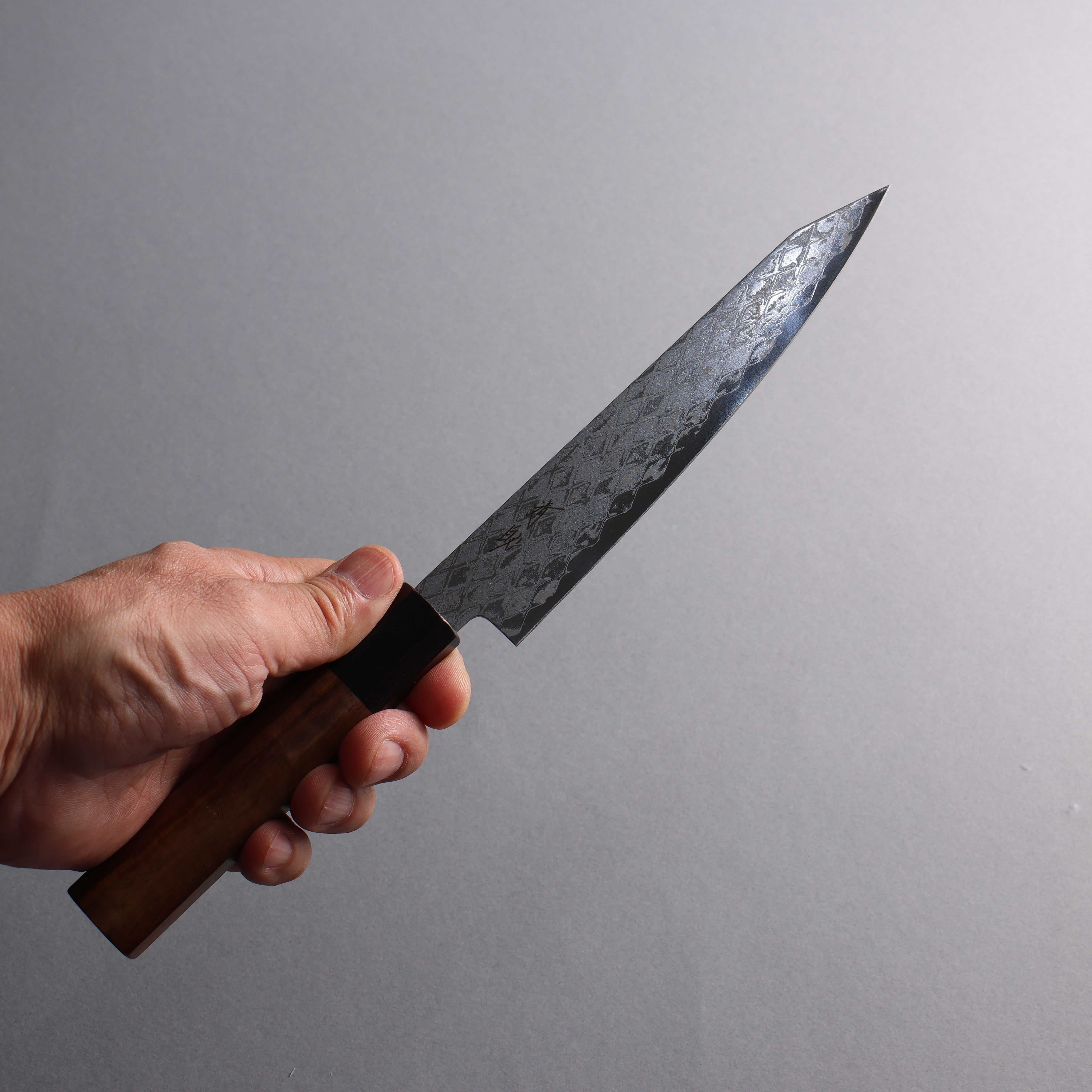 Seisuke AUS10 Mirror Crossed Kiritsuke Petty-Utility 150mm Shitan & Brown Pakkawood Handle - Seisuke Knife