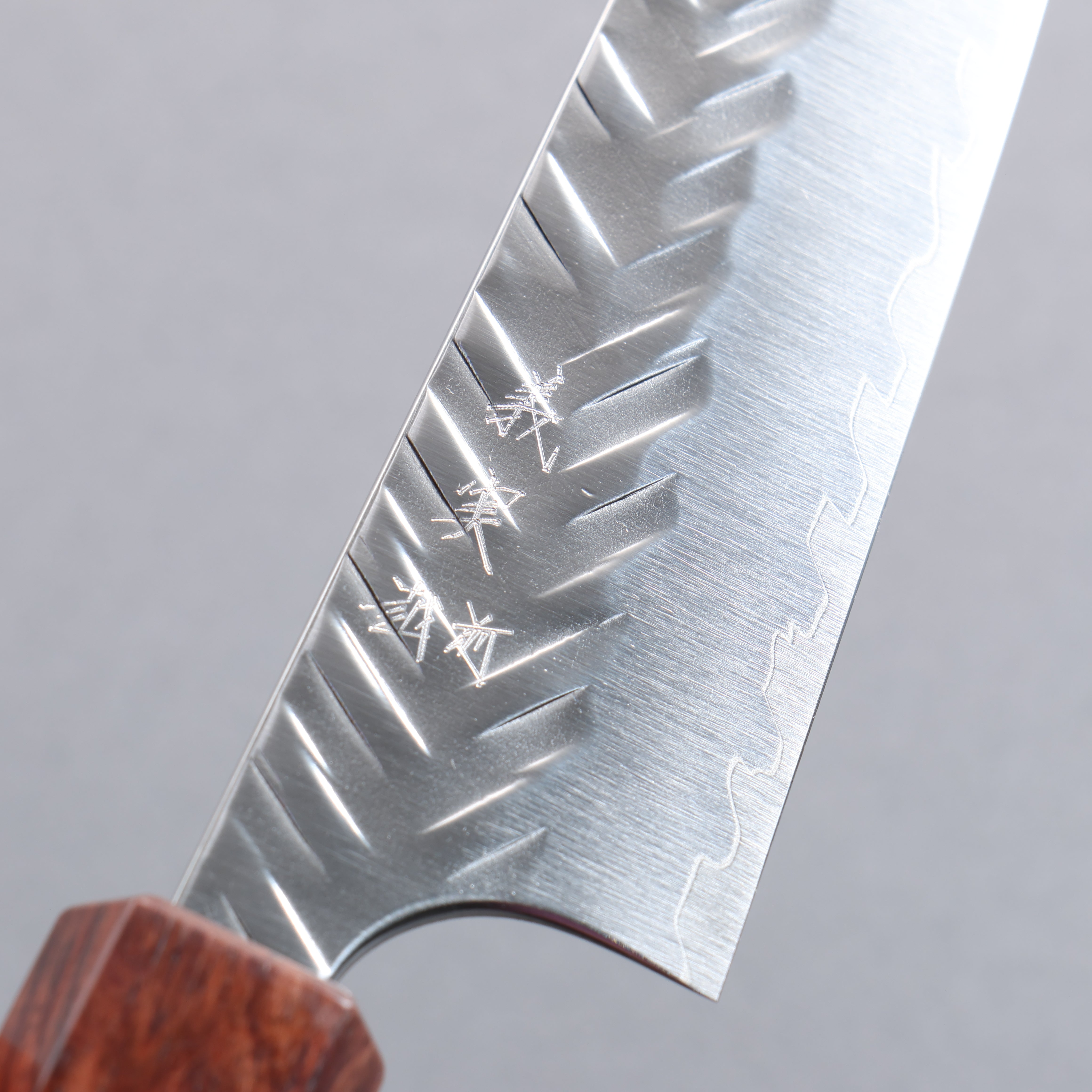 Yoshimi Kato SPG STRIX Hammered (V) Kiritsuke Petty-Utility 120mm Rosewood (Red Turquoise Ring) Handle - Seisuke Knife