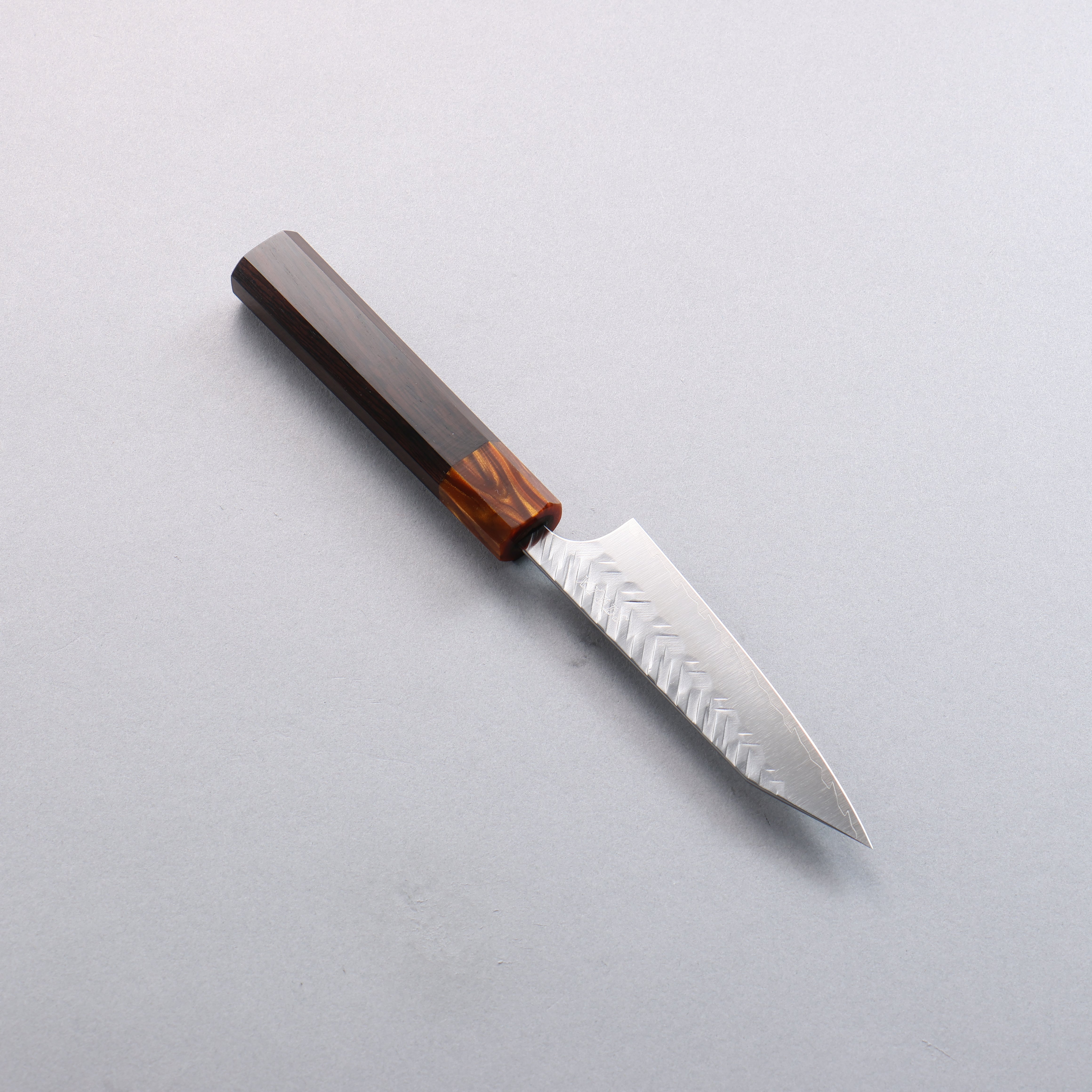 Yoshimi Kato SPG STRIX Hammered (V) Kiritsuke Petty-Utility 120mm Ebony (ferrule: Orange Resin) Handle - Seisuke Knife