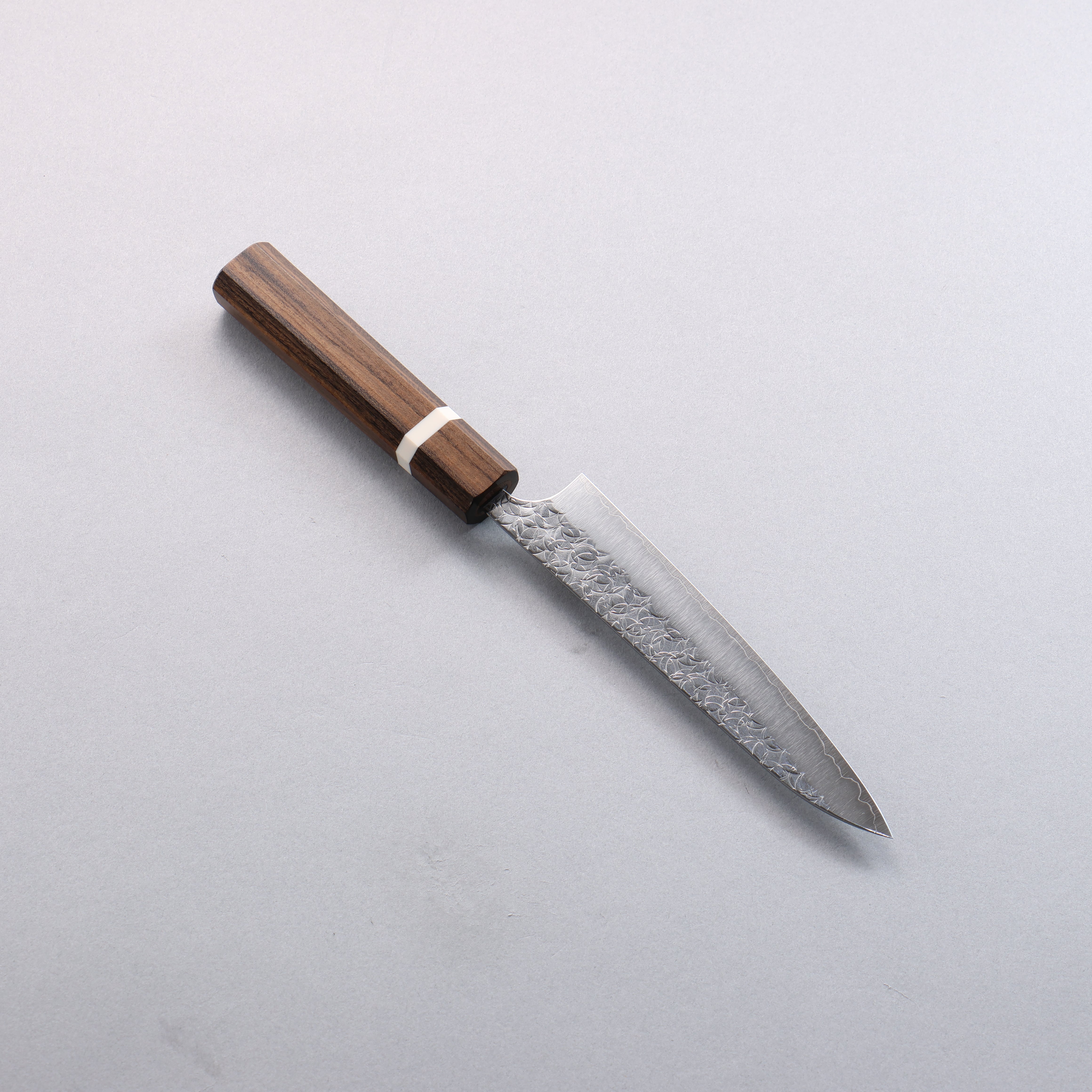 Yoshimi Kato Minamo SG2 Hammered Petty-Utility 150mm Sandalwood with White Ring Handle - Seisuke Knife