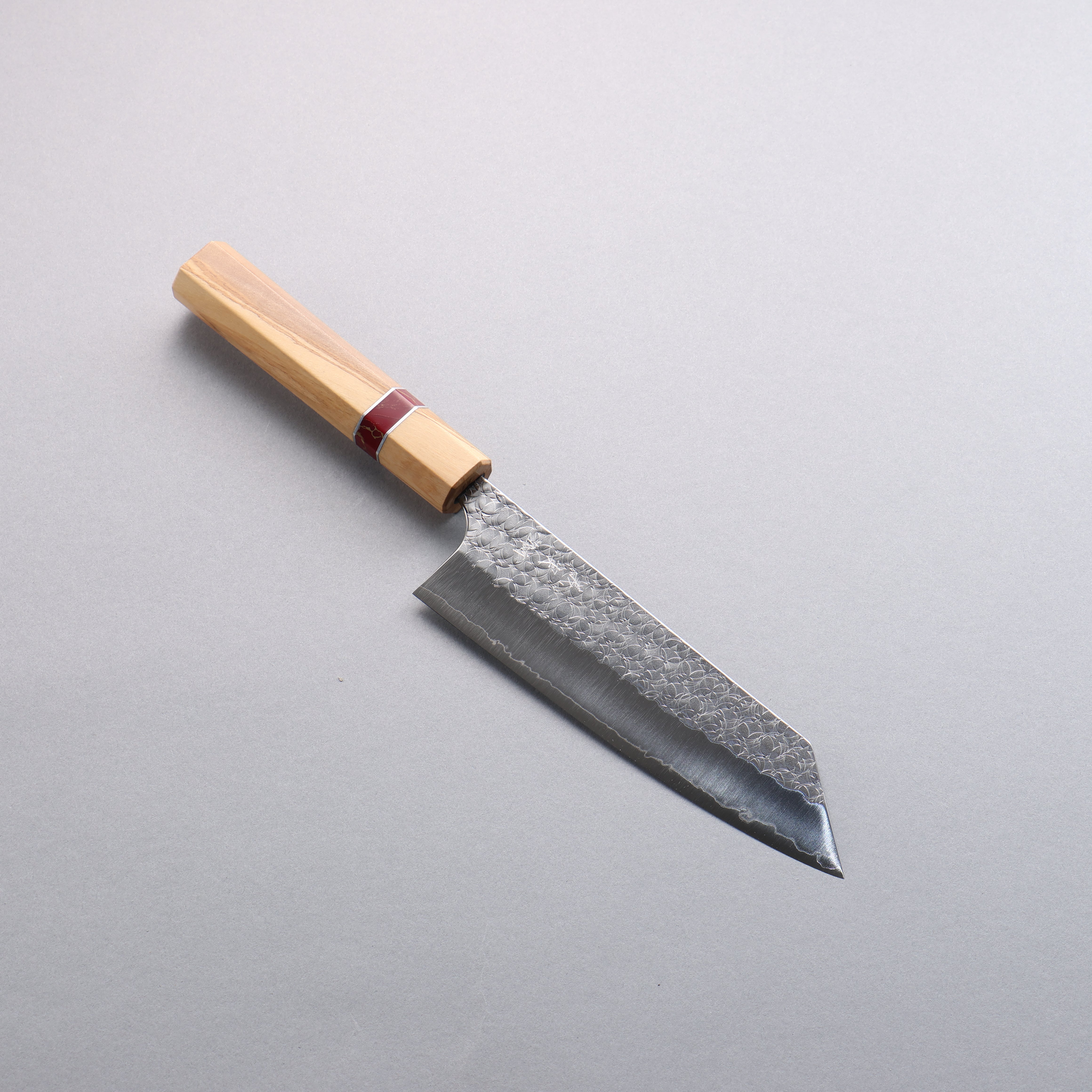 Yoshimi Kato Minamo SG2 Hammered Bunka 170mm Olive (Red Turquoise Ring) Handle - Seisuke Knife