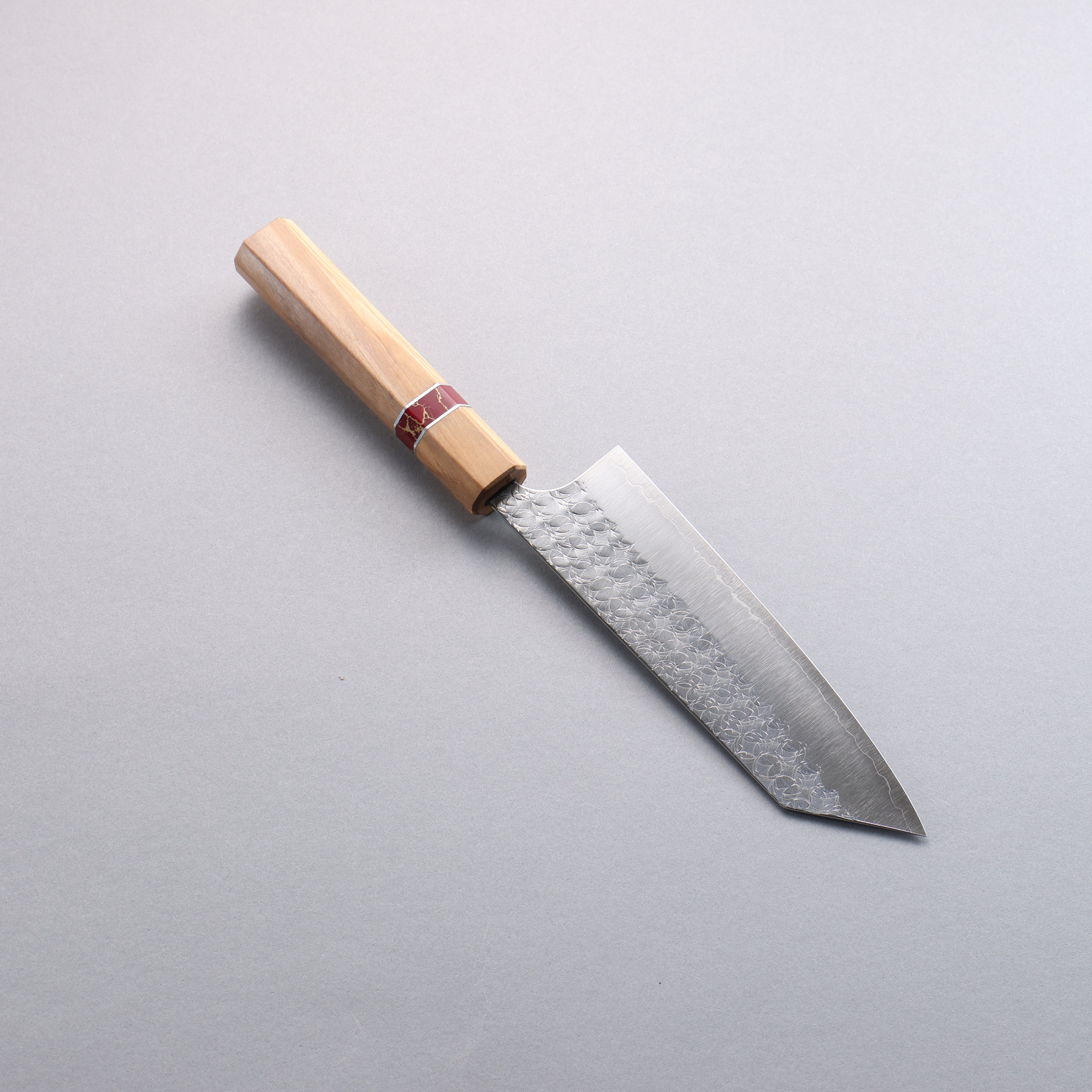 Yoshimi Kato Minamo SG2 Hammered Bunka 170mm Olive (Red Turquoise Ring) Handle - Seisuke Knife