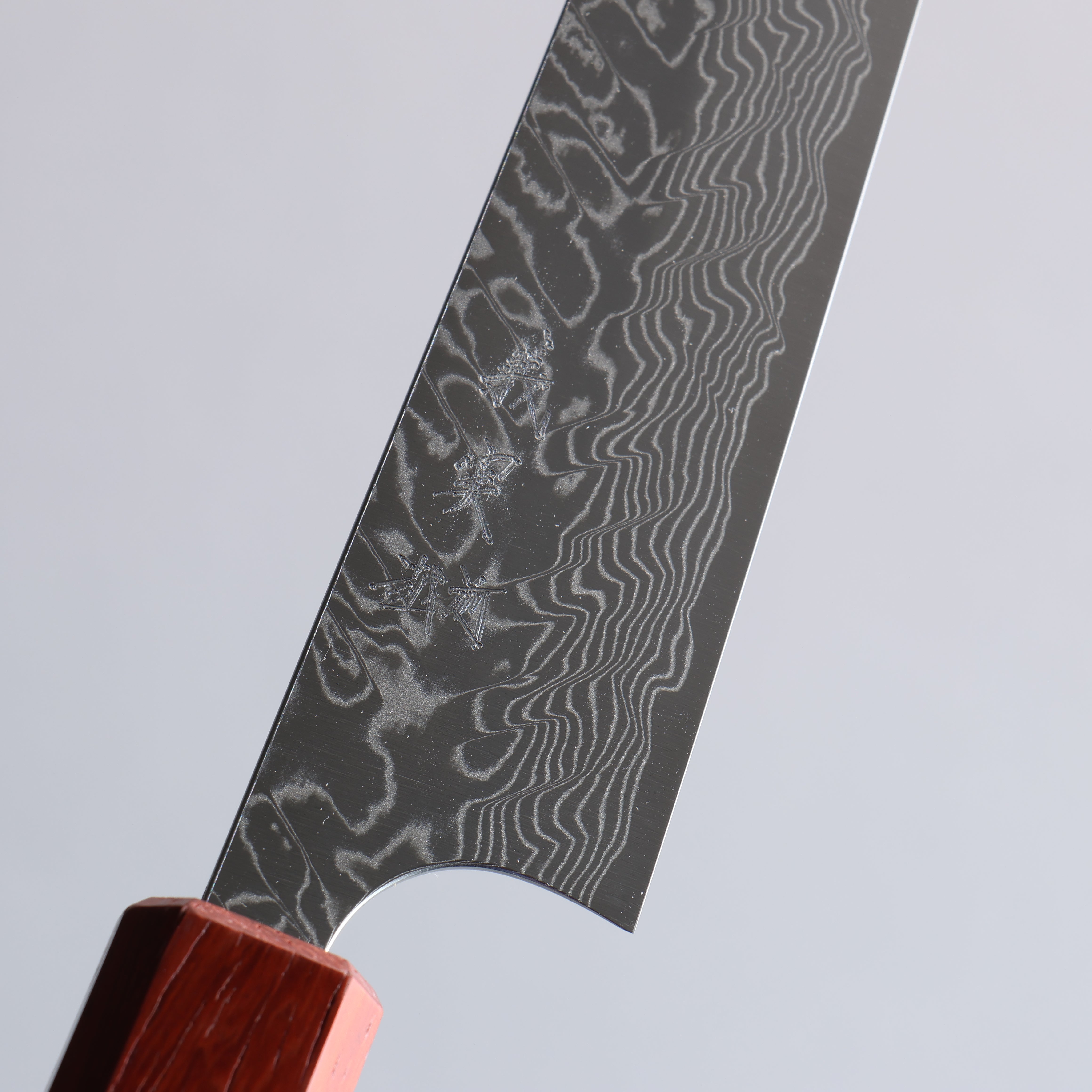 Yoshimi Kato SG2 Damascus Migaki Polish Finish Petty-Utility 150mm Rosewood (Turquoise Ring) Handle - Seisuke Knife