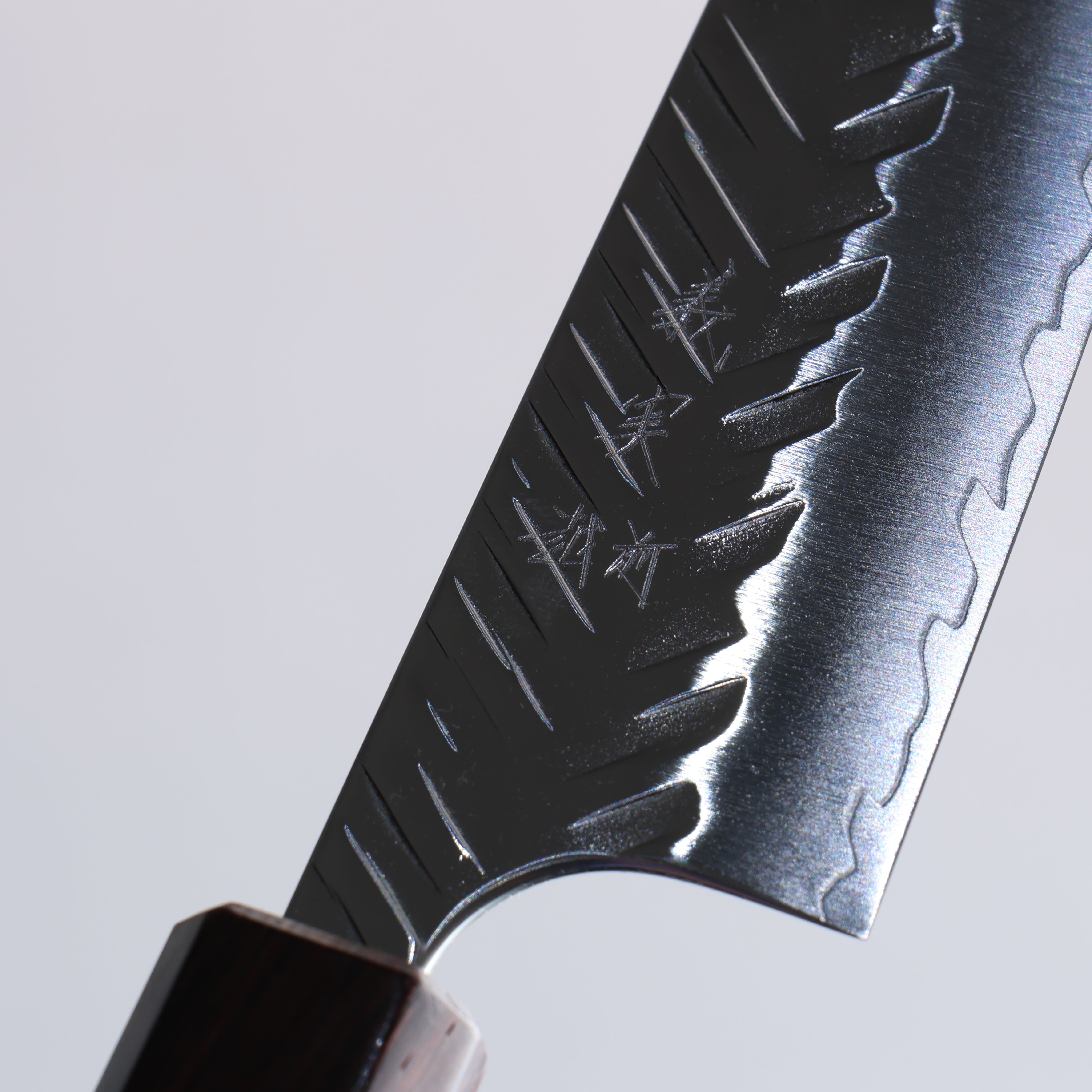 Yoshimi Kato SPG STRIX Hammered (V) Small Bunka 130mm Rosewood (Red Turquoise Ring) Handle - Seisuke Knife