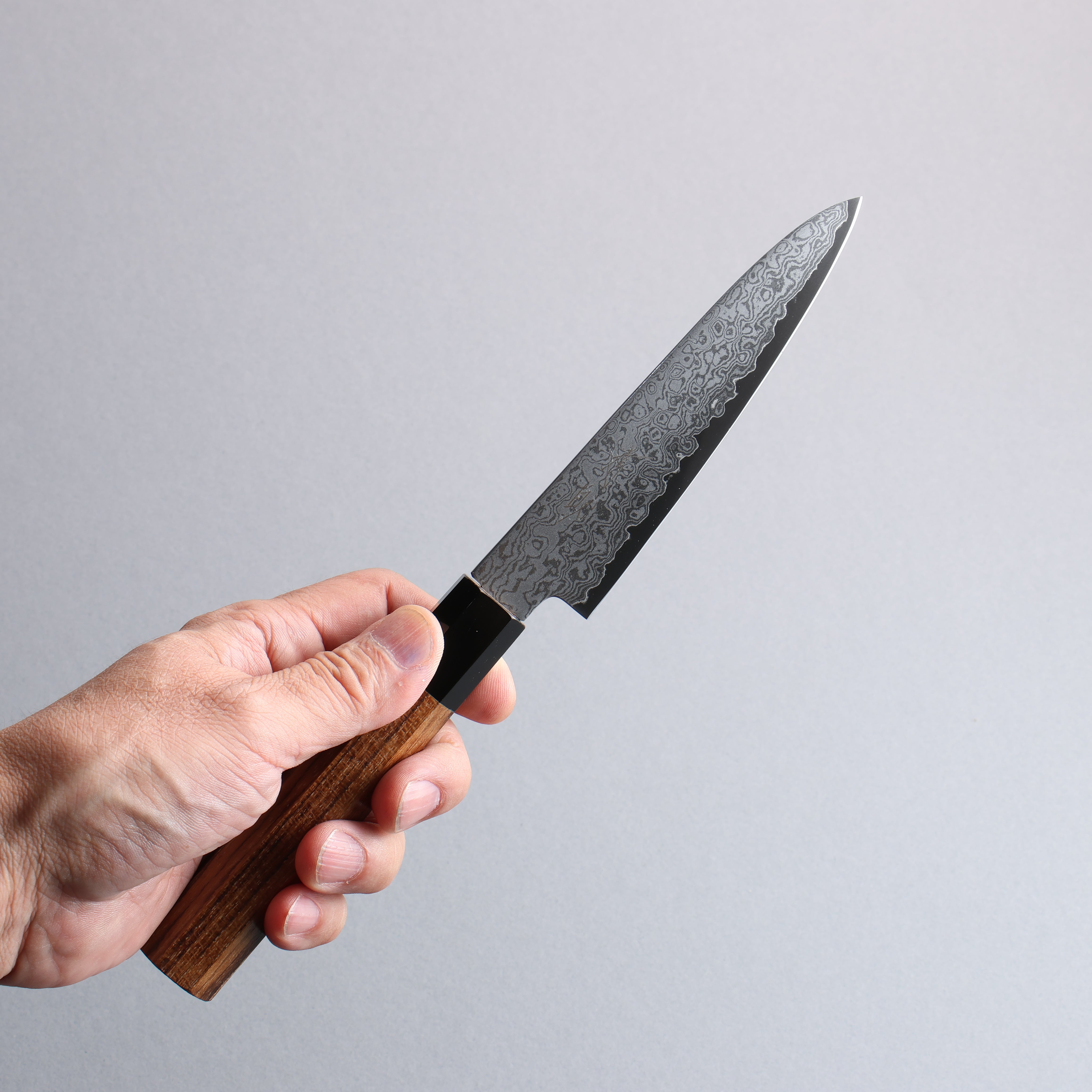 Seisuke VG10 Damascus Petty-Utility 120mm Teak Wood Handle - Seisuke Knife