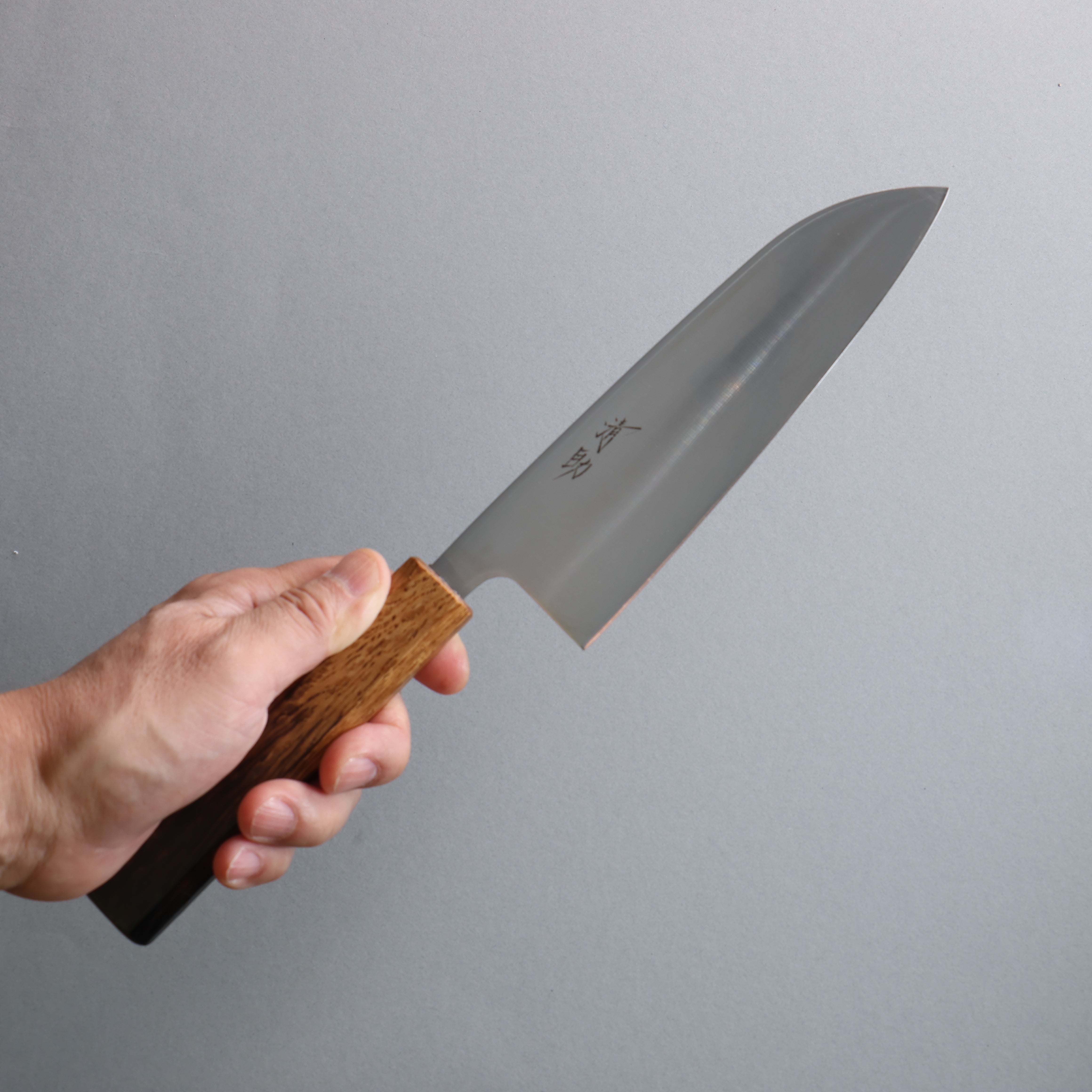 Seisuke AUS8 Coreless Santoku 180mm Burnt Oak Handle - Seisuke Knife