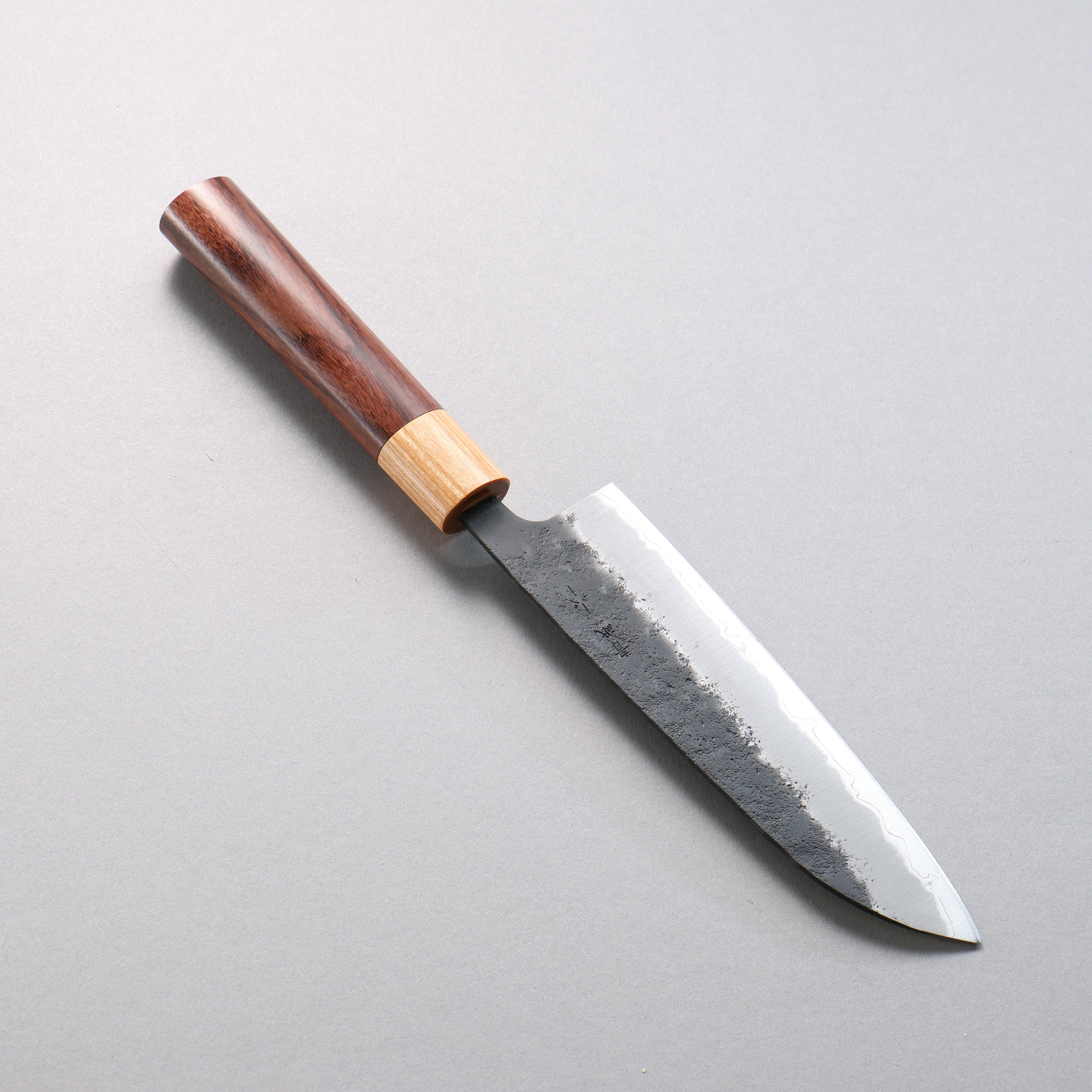 Seisuke Blue Super Black Nashiji Santoku 170mm Rosewood (Ferrule: White Pakka Wood) Handle - Seisuke Knife