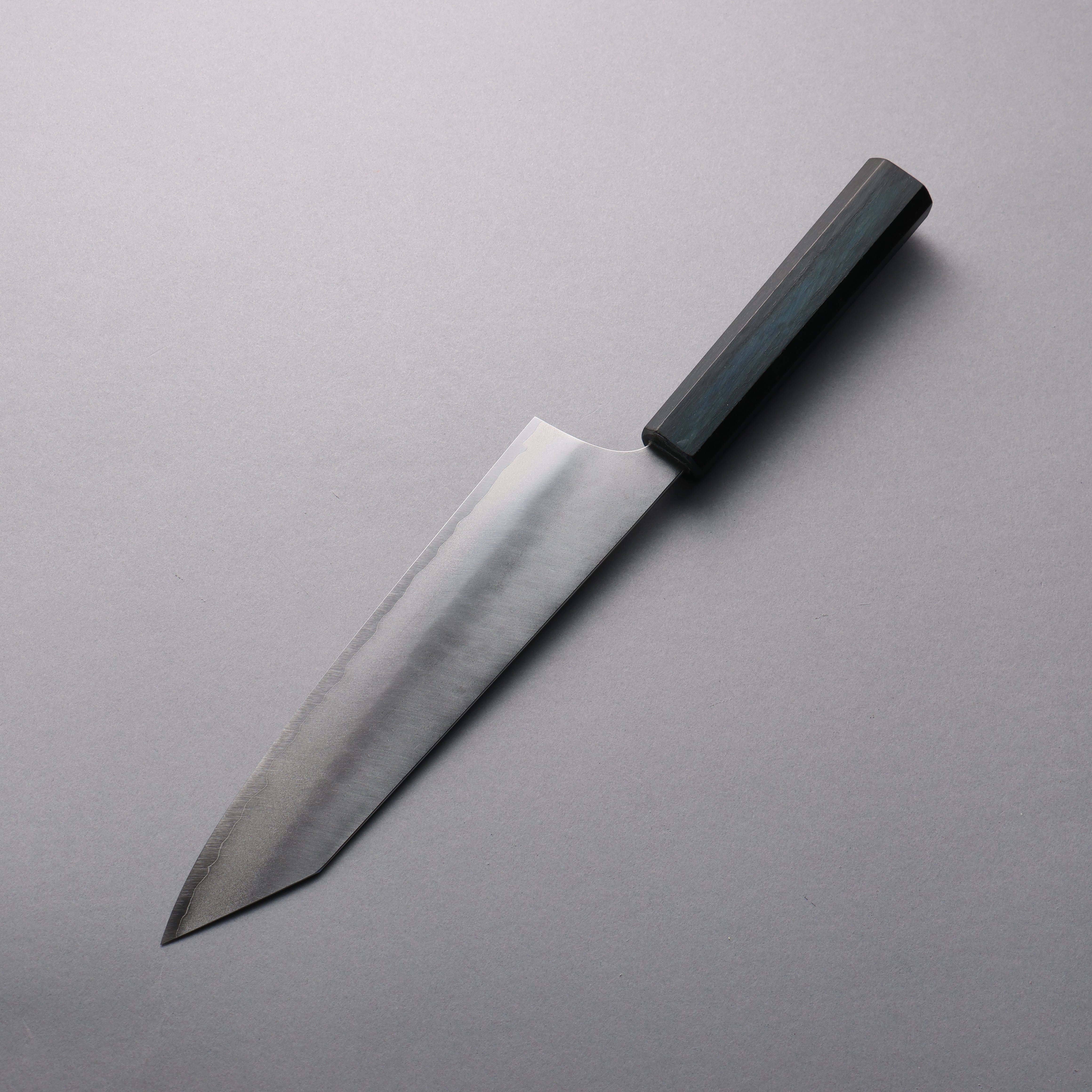 Taiki Kawamoto VG10 Lightly Hammered Gyuto 210mm Indigo colored Wood Handle - Seisuke Knife