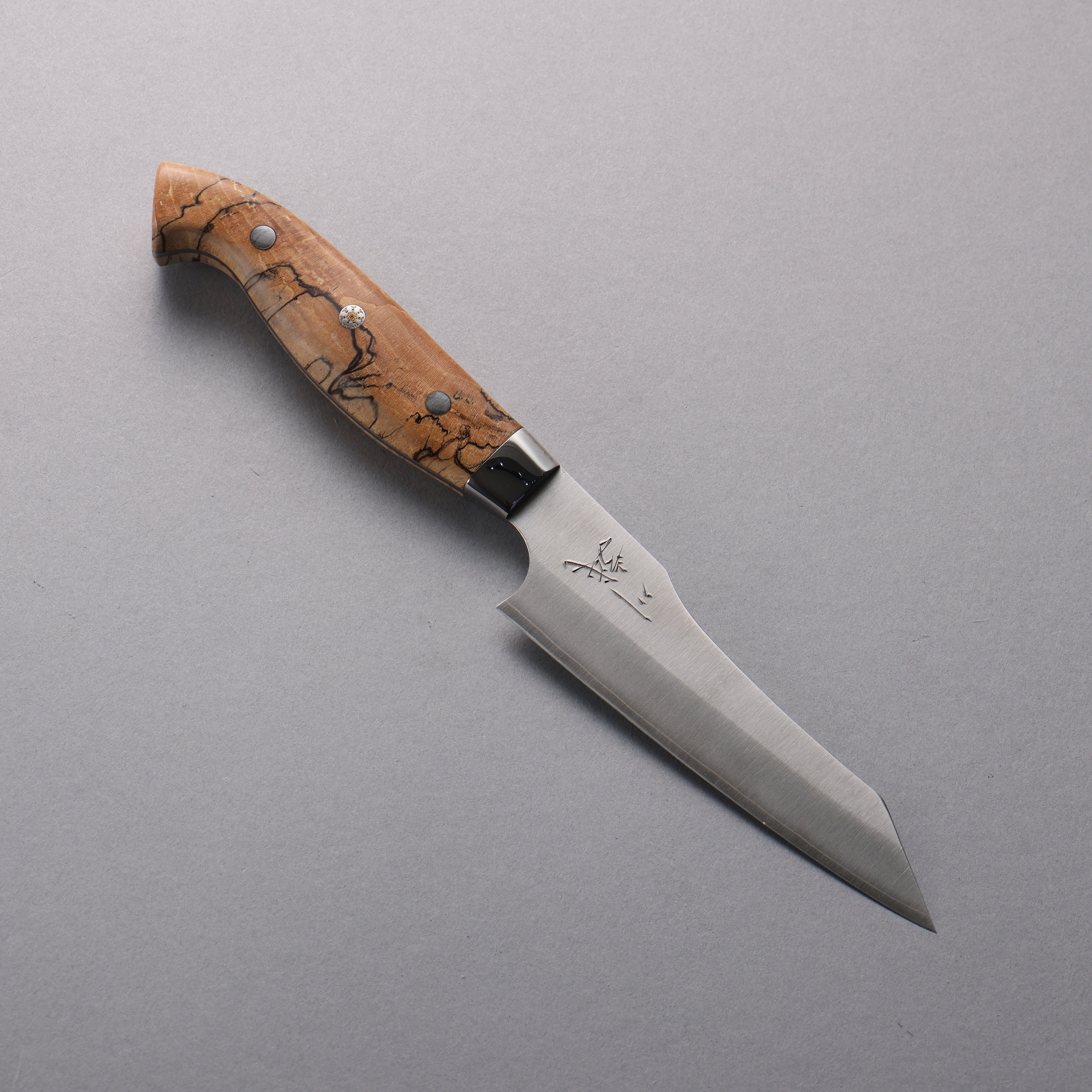 Yuto Kawagoe Blue Steel No.2 Kiritsuke Petty-Utility 125mm Spalted Wood Handle - Seisuke Knife