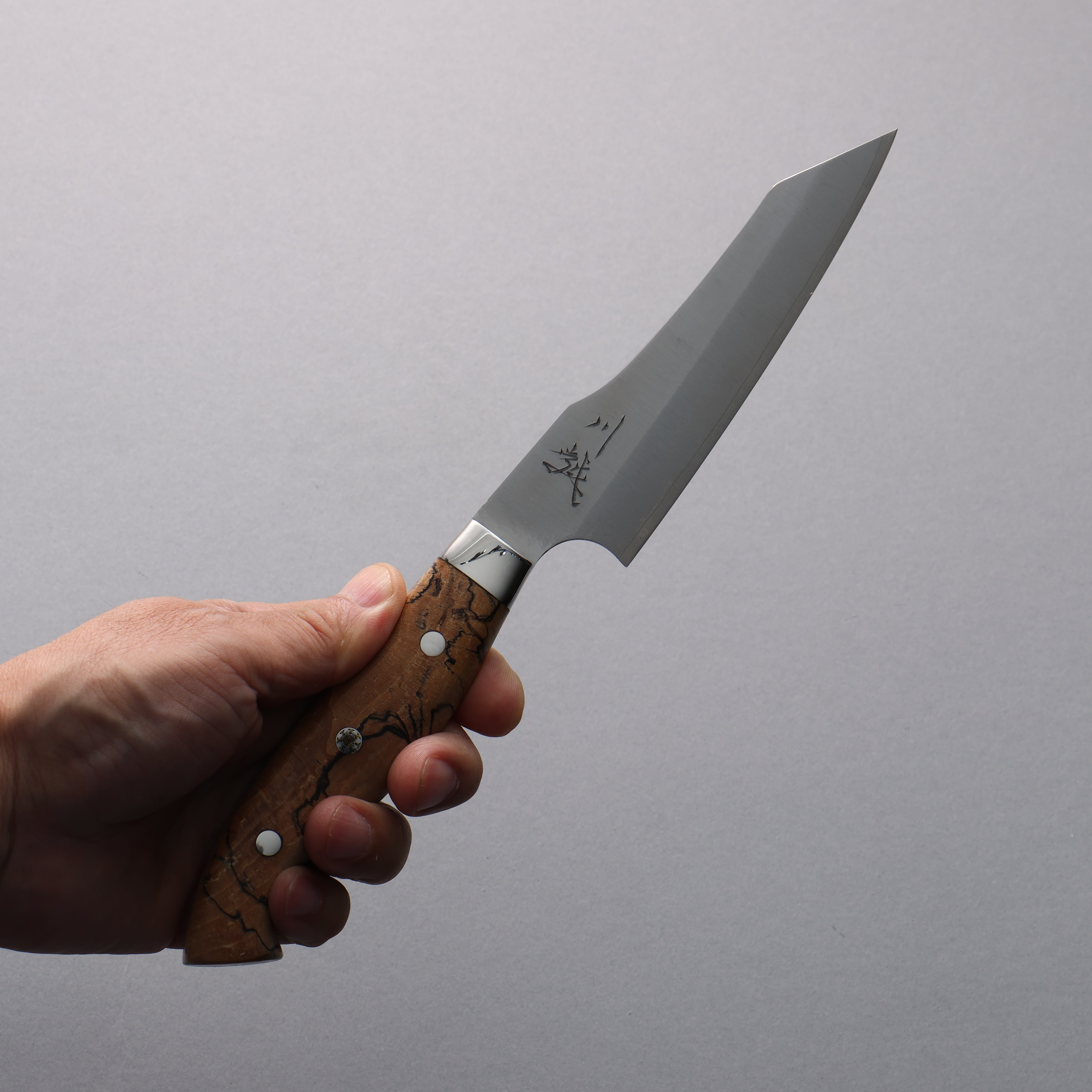 Yuto Kawagoe Blue Steel No.2 Kiritsuke Petty-Utility 125mm Spalted Wood Handle - Seisuke Knife