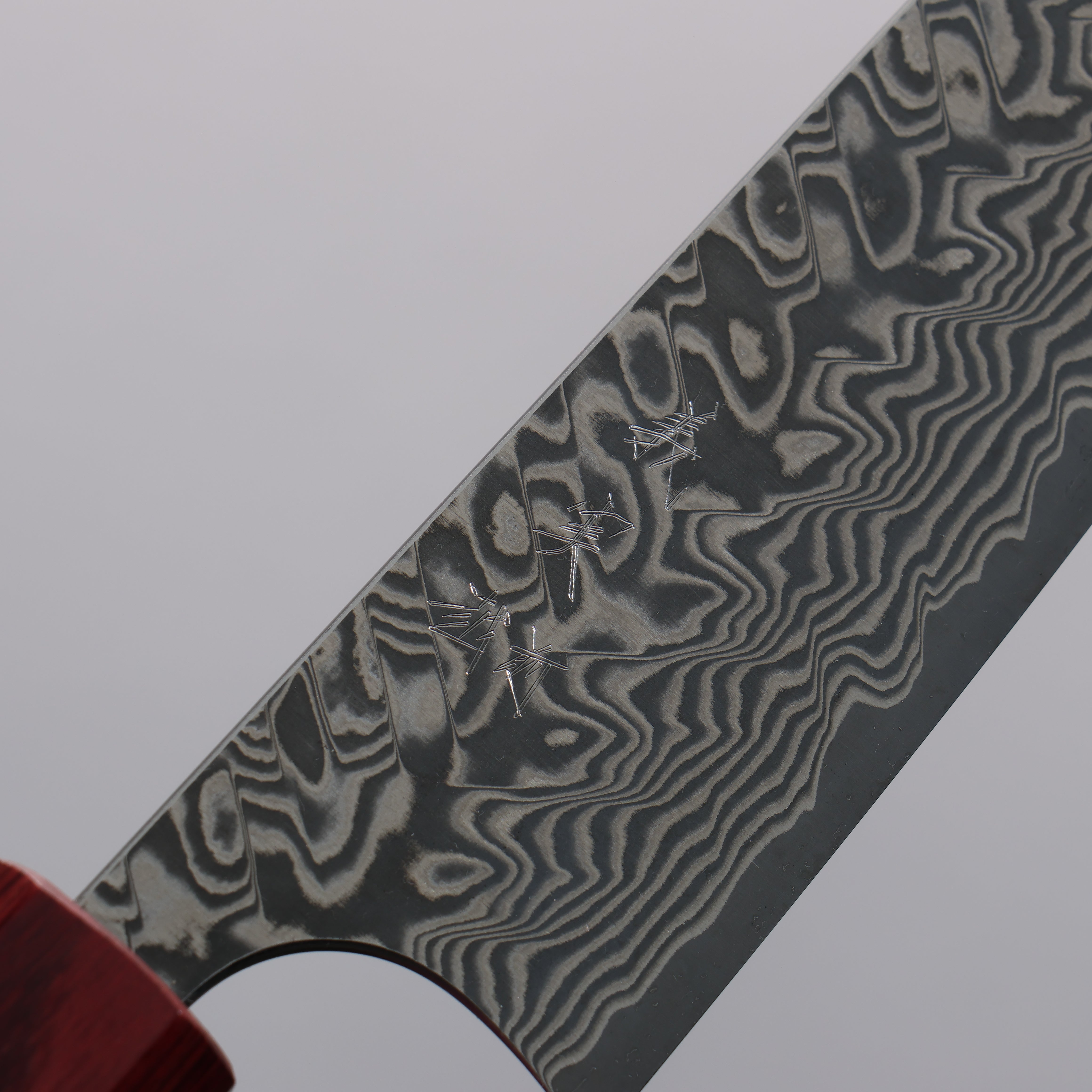 Yoshimi Kato SG2 Black Damascus Small Bunka 130mm Honduras (ferrule: Red Pakka wood) Handle - Seisuke Knife