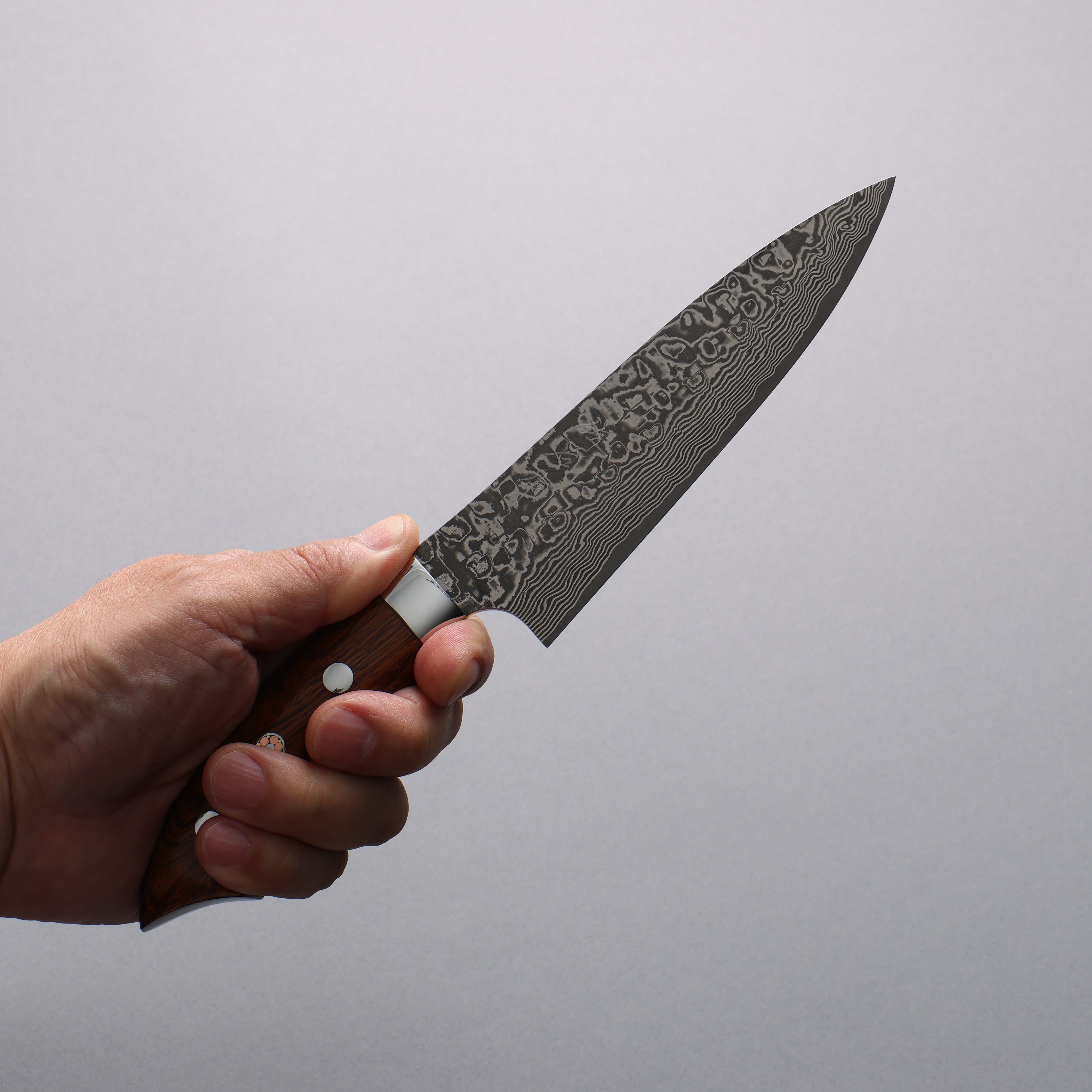 Takeshi Saji SG2 Black Damascus Petty-Utility 130mm Ironwood(New Nomura Style) Handle - Seisuke Knife