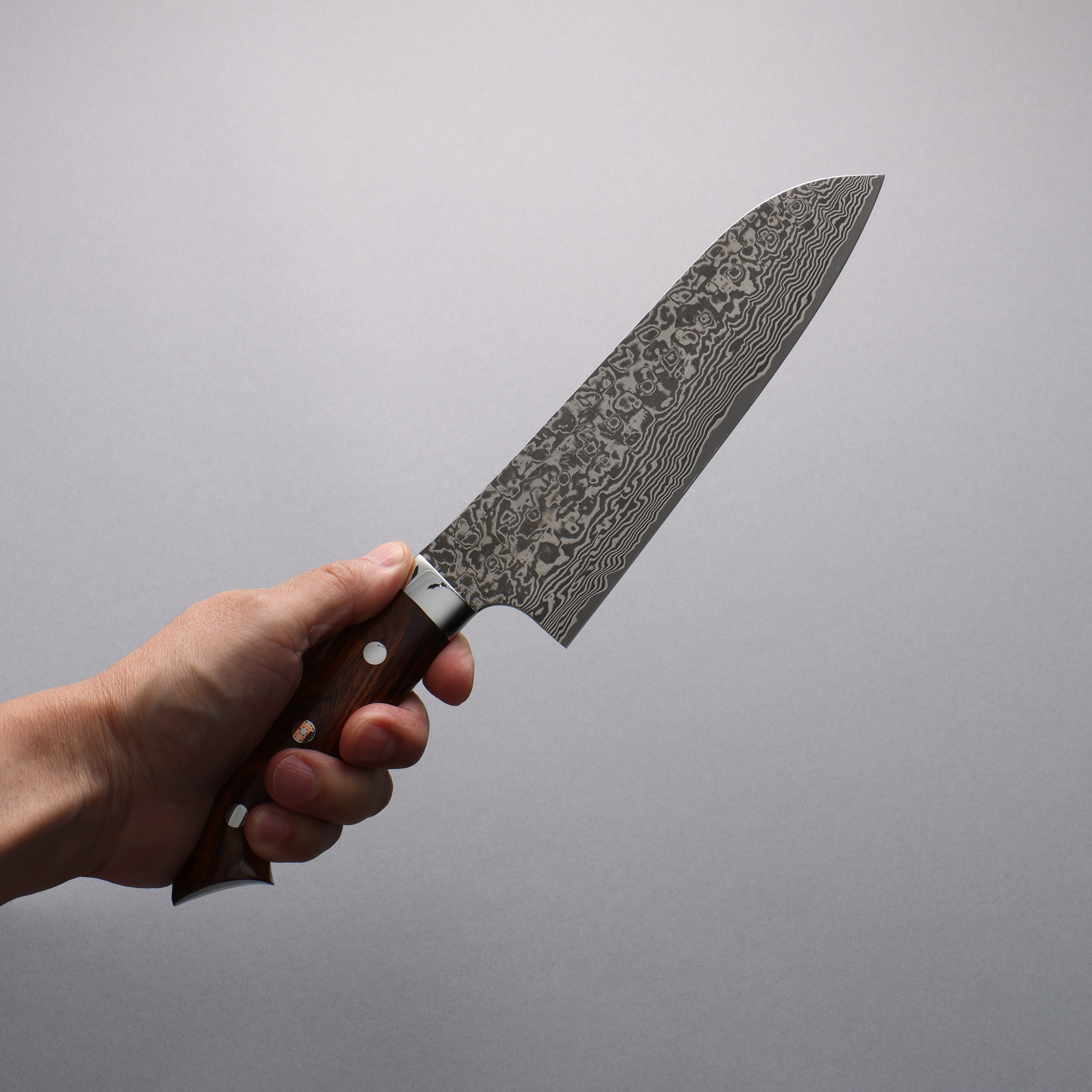Takeshi Saji SG2 Black Damascus Santoku 180mm Ironwood(New Nomura Style) Handle - Seisuke Knife