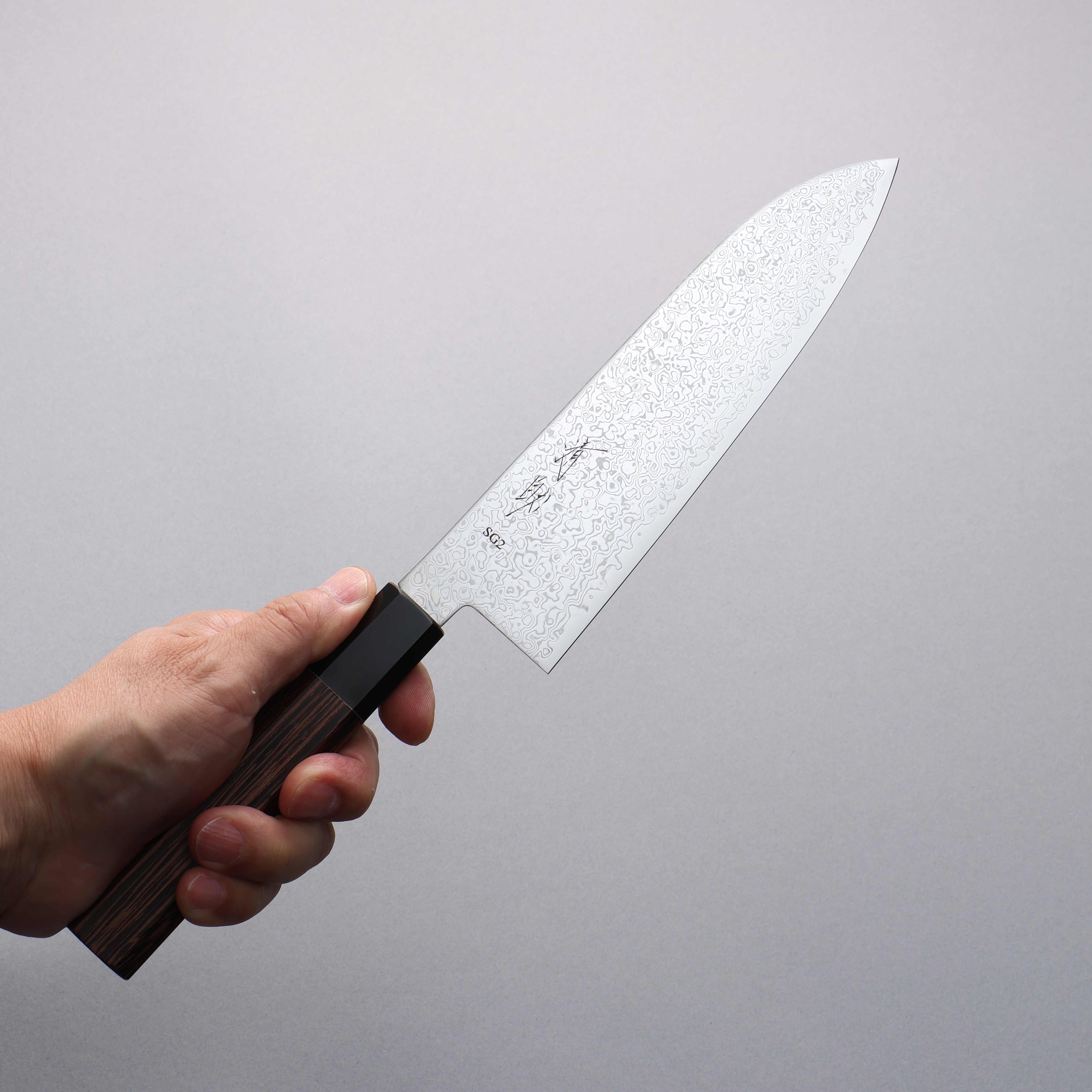 Seisuke SG2 Damascus Migaki Finished Santoku 180mm Wenge Handle - Seisuke Knife