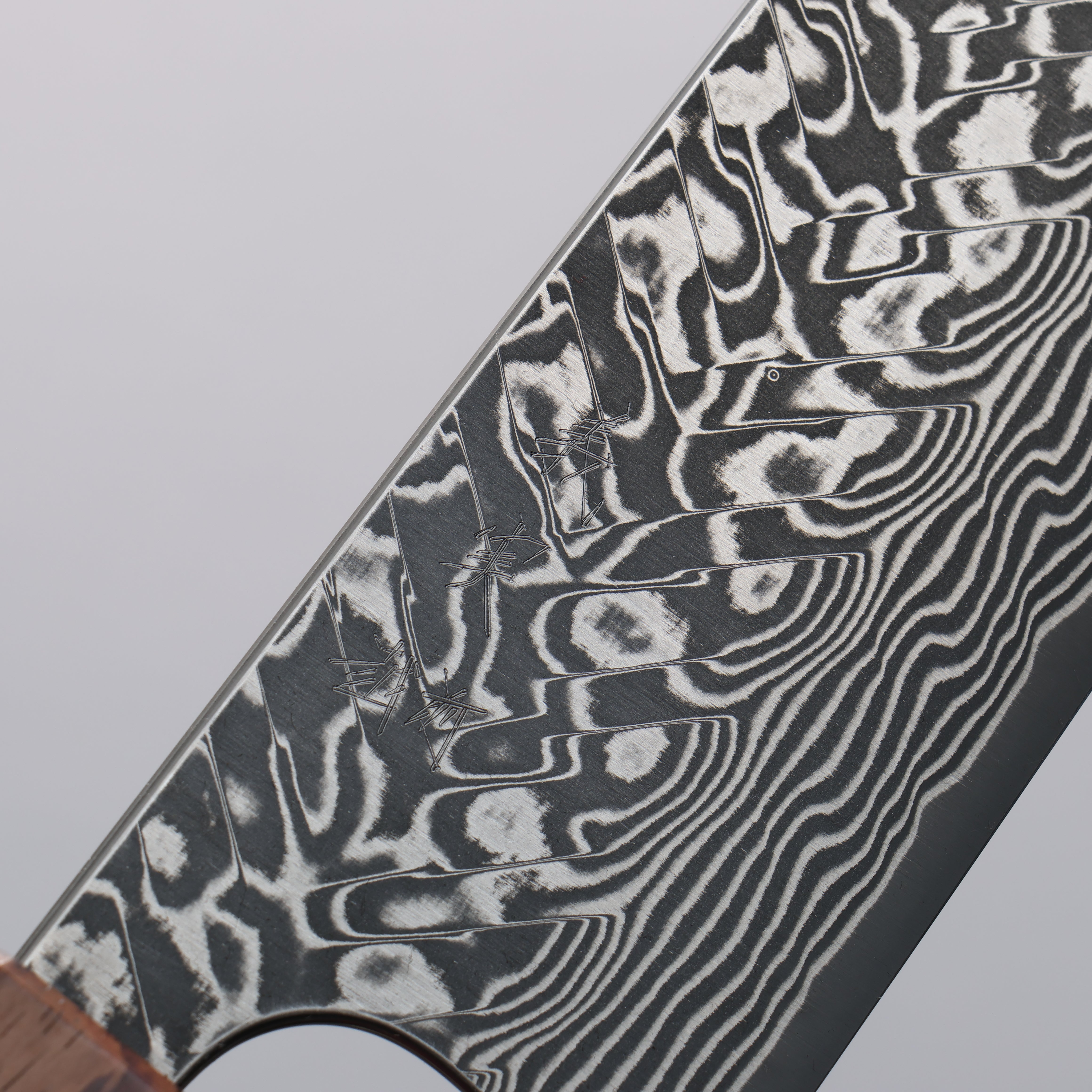 Yoshimi Kato SG2 Black Damascus Santoku 170mm Rosewood (Red Turquoise Ring) Handle - Seisuke Knife