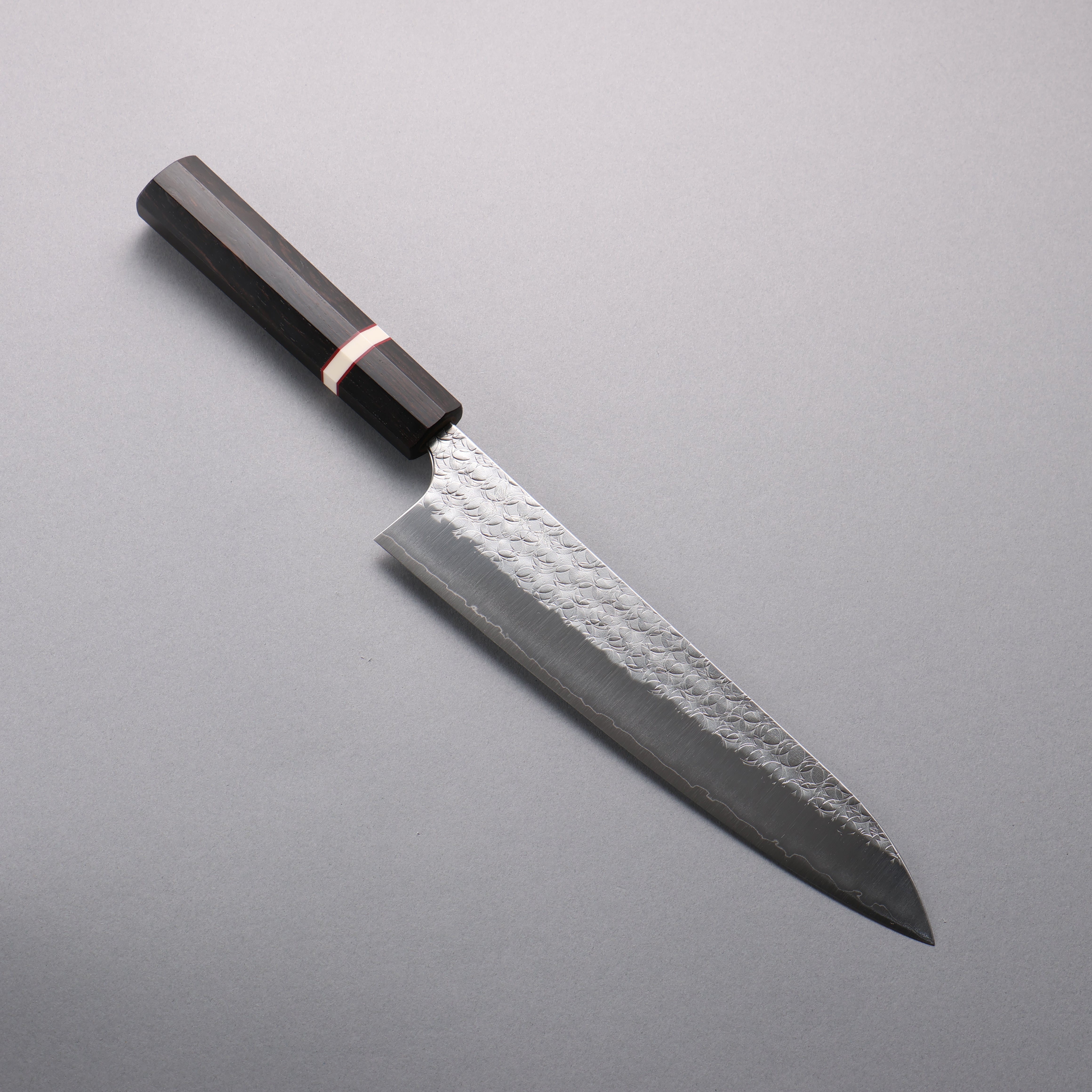 Yoshimi Kato Minamo SG2 Hammered Gyuto 210mm Ebony (White Ring) Handle - Seisuke Knife