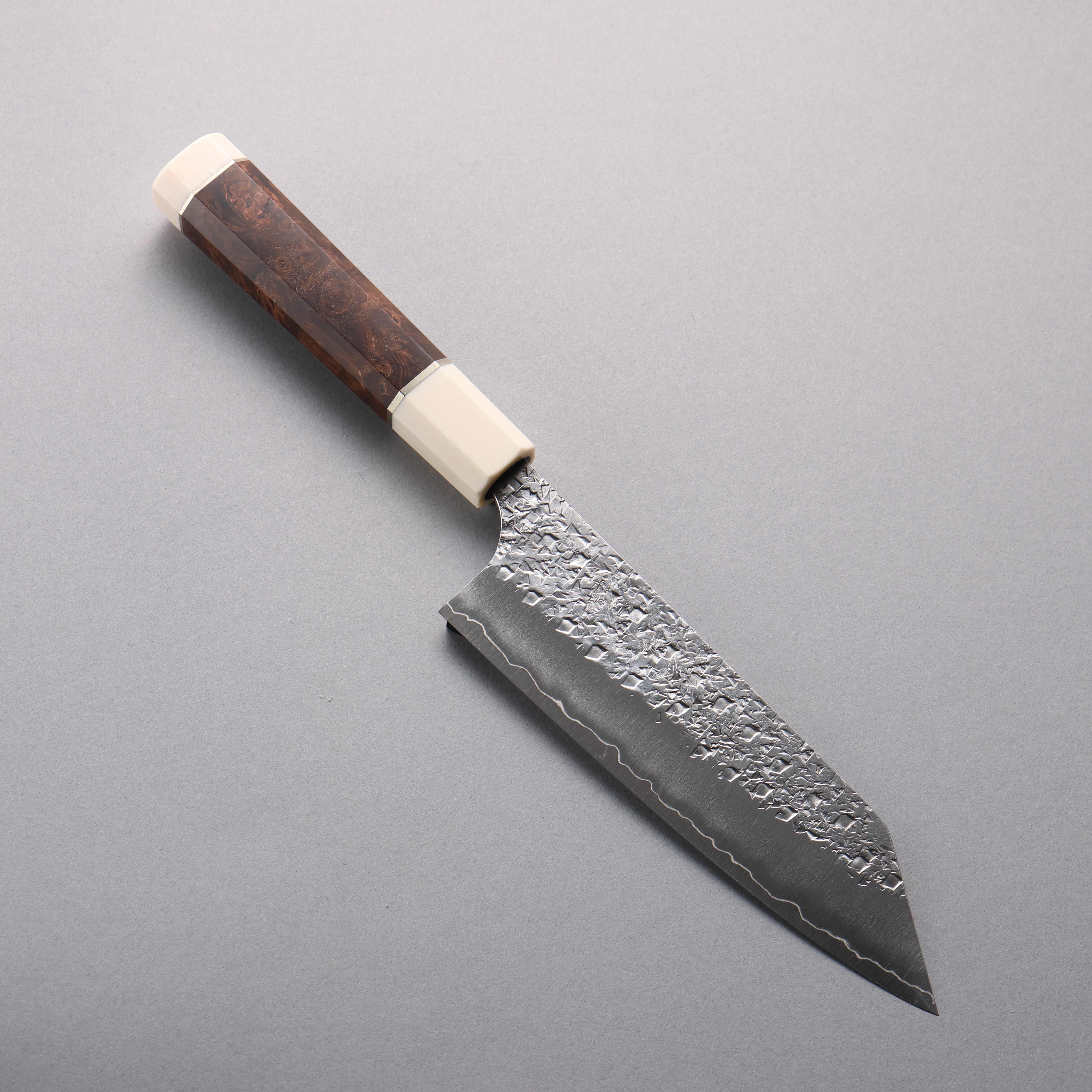 Yu Kurosaki Shizuku SG2 Hammered Bunka 165mm Stabilized wood (Birch Burl) Handle - Seisuke Knife