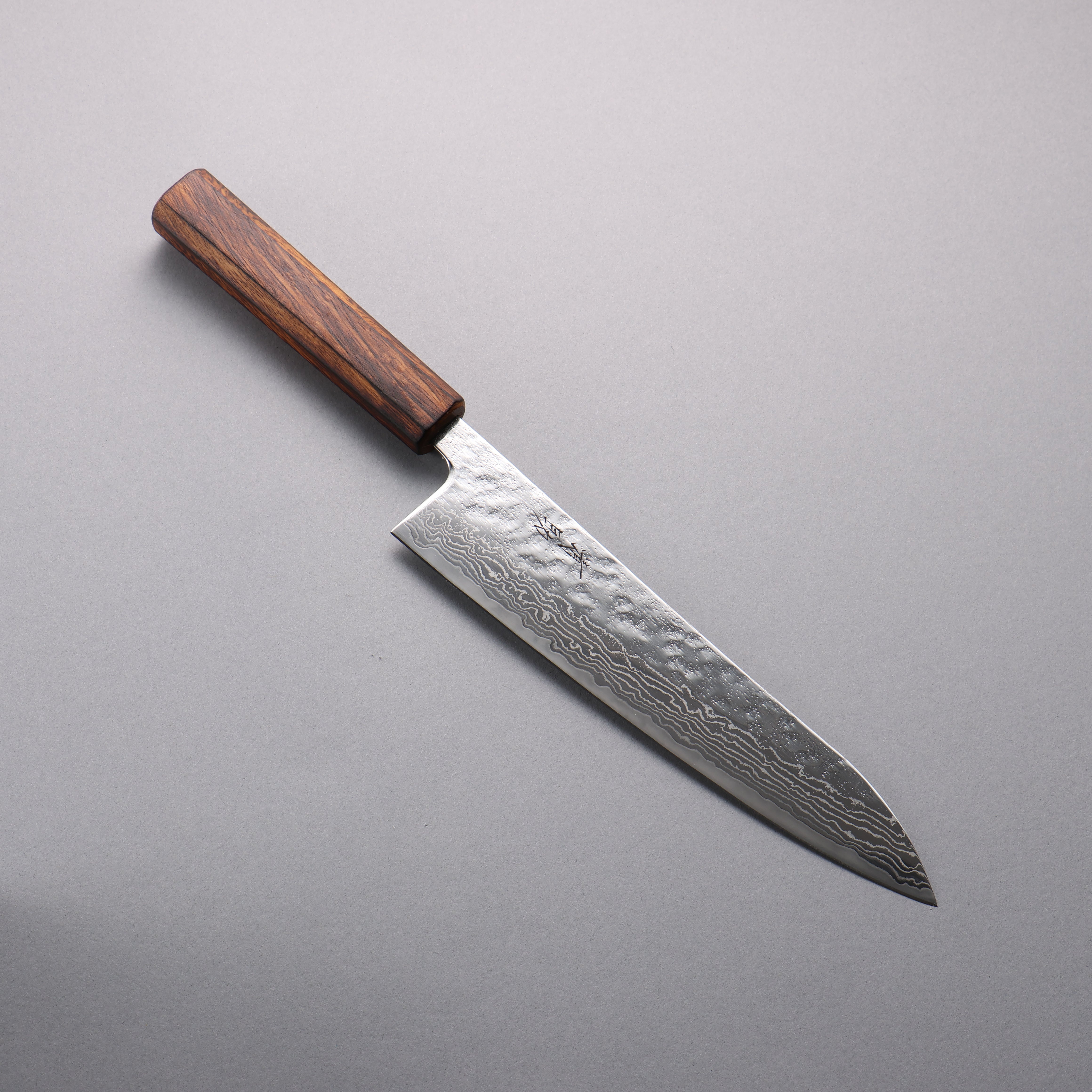 Seisuke Stainless Steel 440C Hammered Damascus Migaki Finished Gyuto 210mm Oak Handle - Seisuke Knife