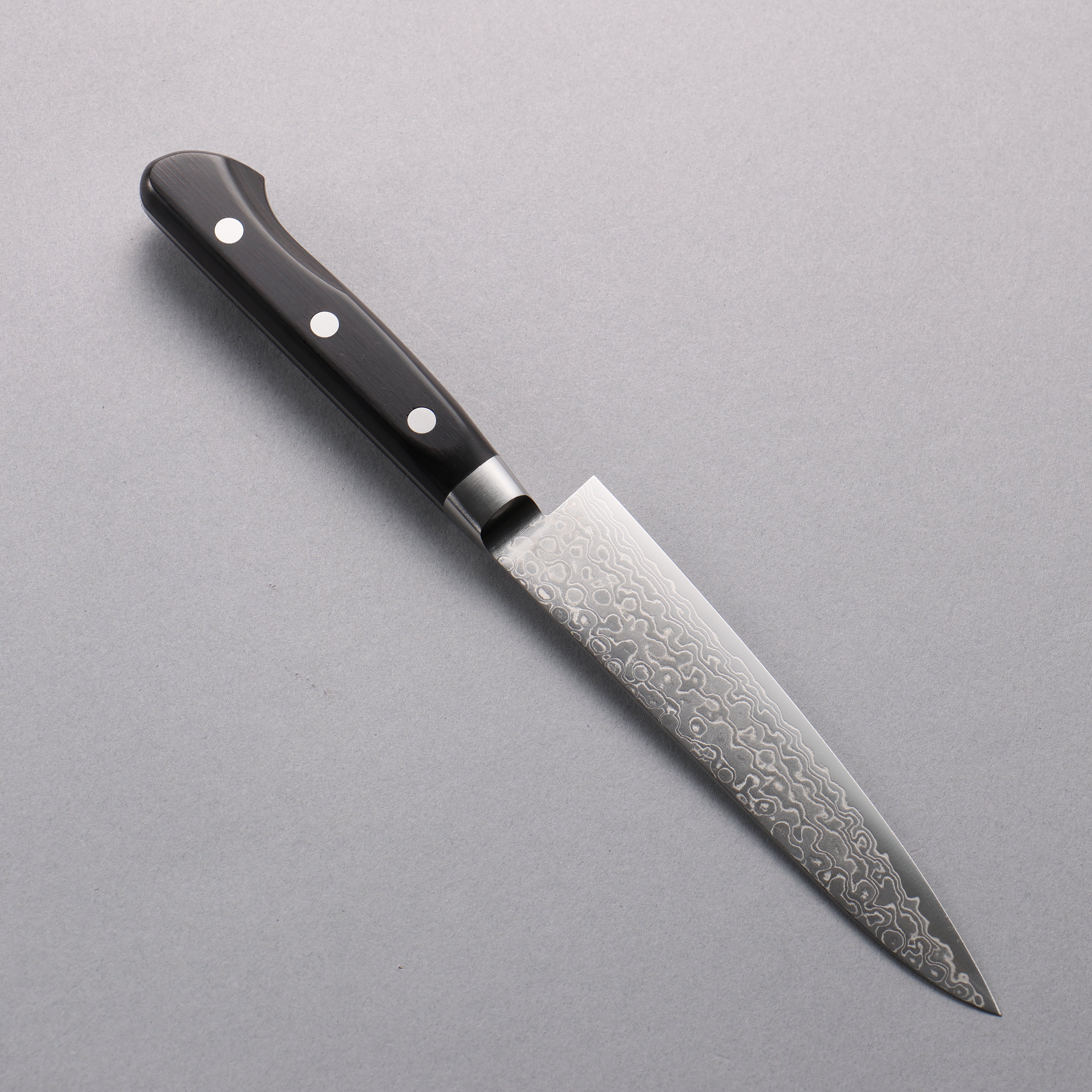 Seisuke AUS10 45 Layer Damascus Migaki Petty-Utility 135mm Black Pakkawood Handle - Seisuke Knife