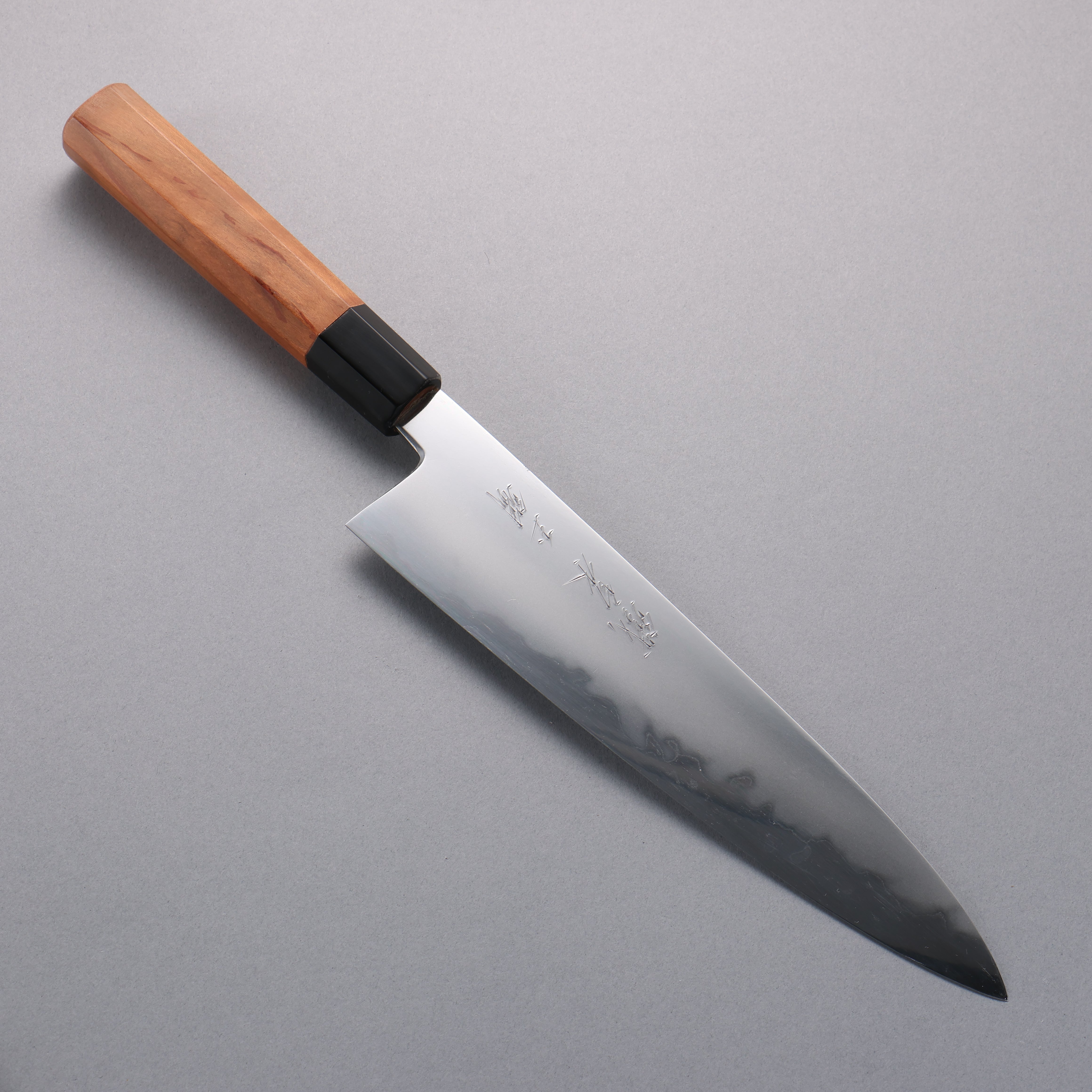 Tessen by Tanaka Tamahagane Mirrored Finish Gyuto 240mm Wild Cherry Handle - Seisuke Knife