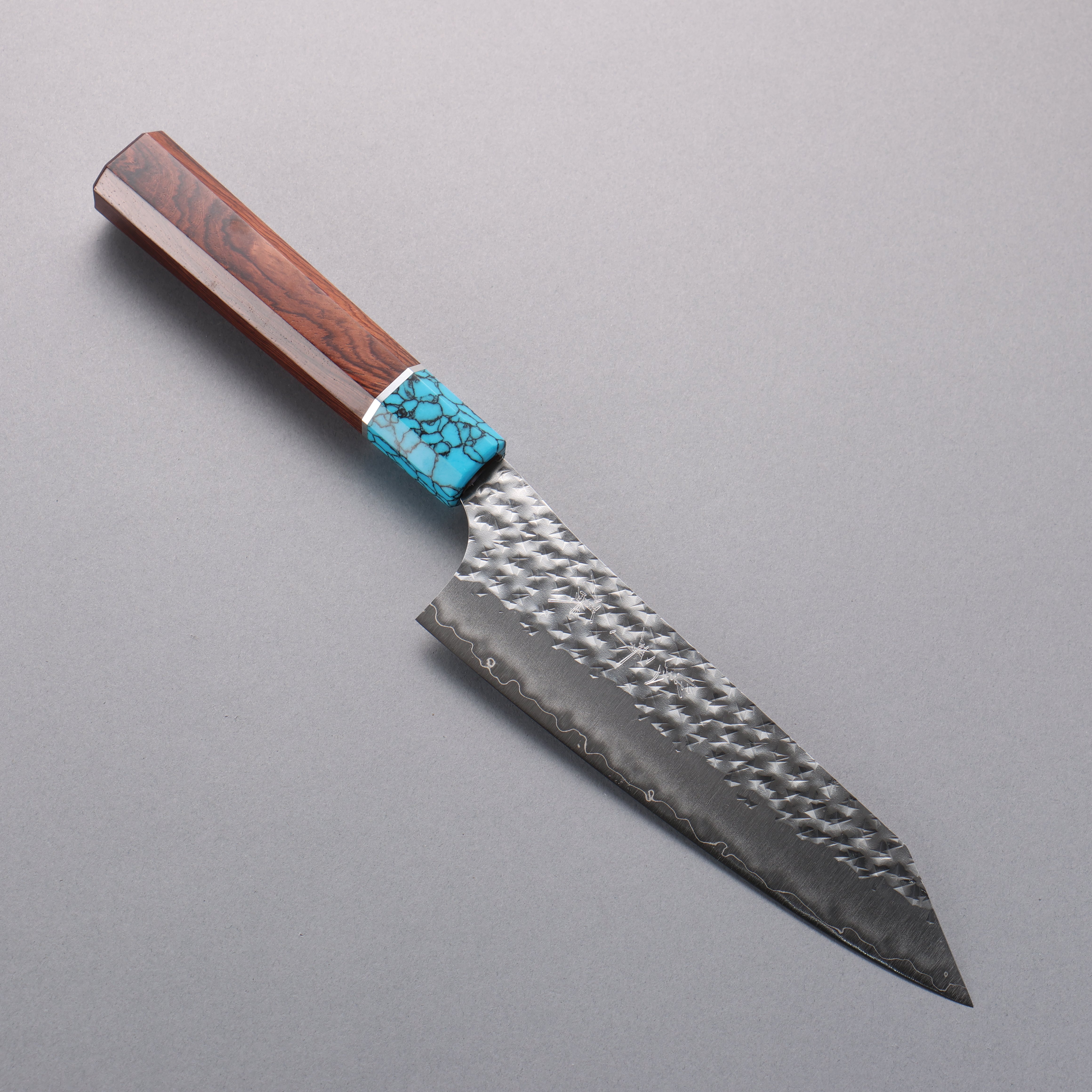 Yu Kurosaki Senko Ei SG2 Hammered Bunka 170mm Rosewood (Ferrule: Blue Turquoise) Handle - Seisuke Knife
