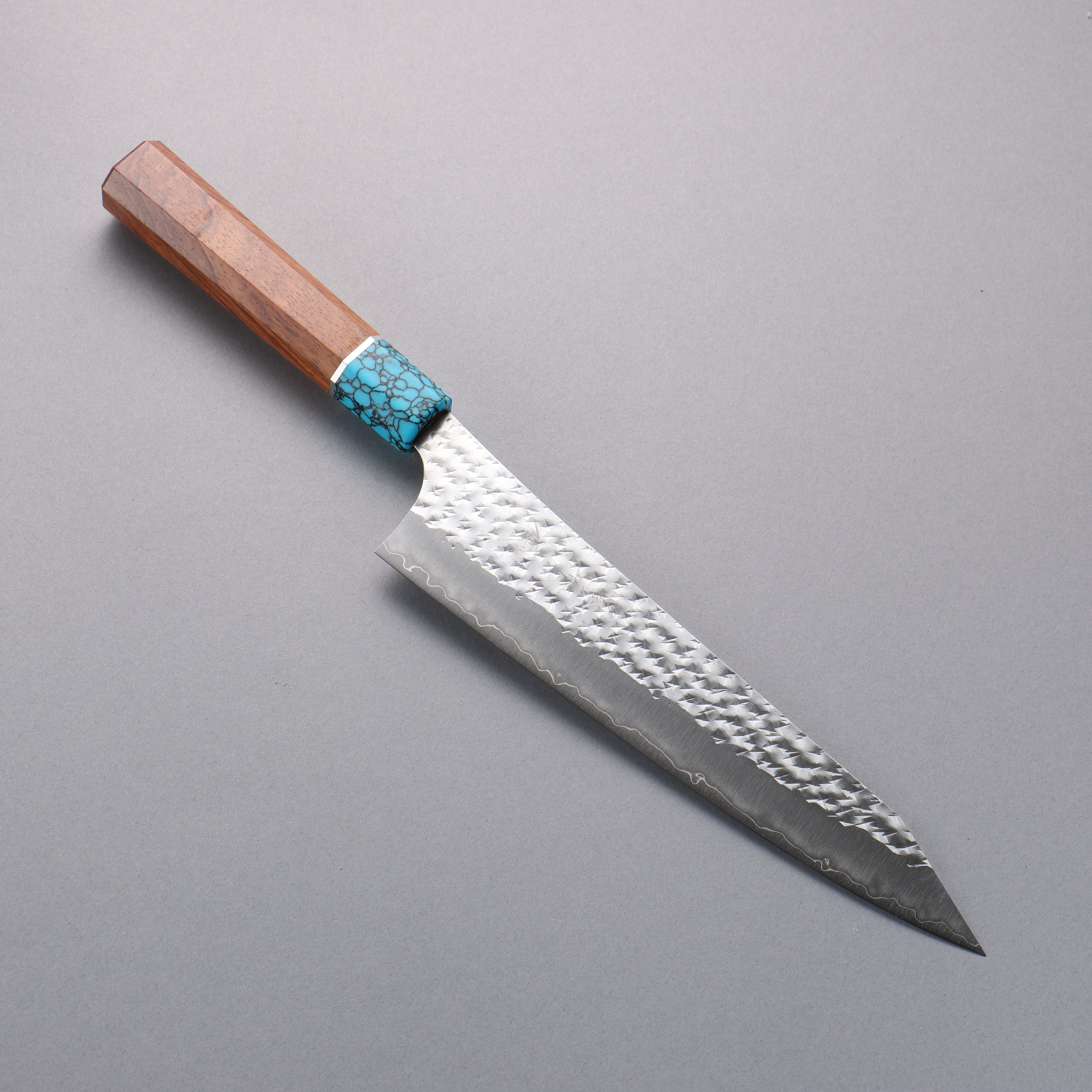 Yu Kurosaki Senko Ei SG2 Hammered Gyuto 210mm Rosewood (Ferrule: Blue Turquoise) Handle - Seisuke Knife