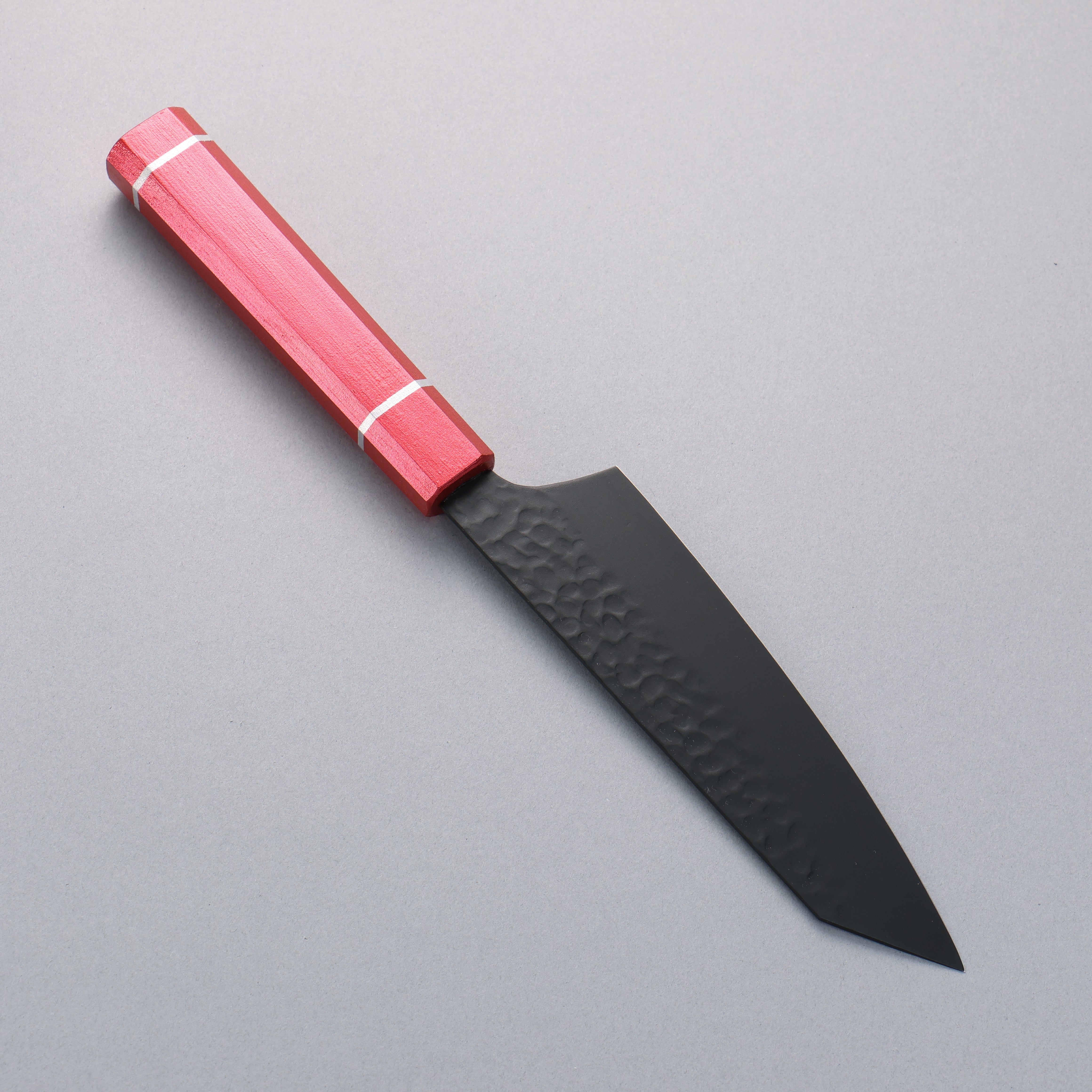 Sakai Takayuki Kurokage VG10 Hammered Teflon Coated Kengata Santoku 160mm Kouseki Lacquered Live Oak Handle - Seisuke Knife