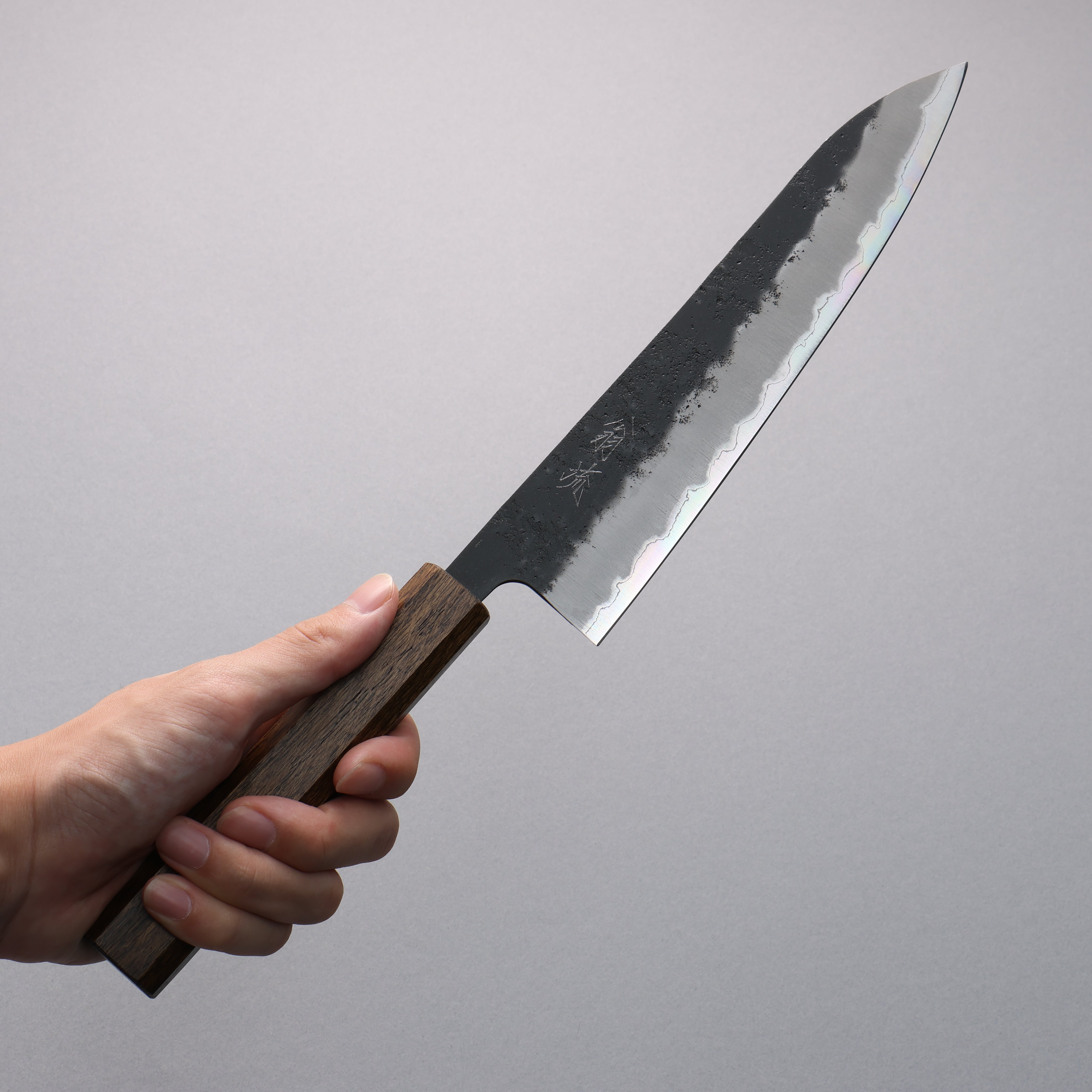 Oul Blue Super Black Nashiji Gyuto 210mm Oak Handle - Seisuke Knife
