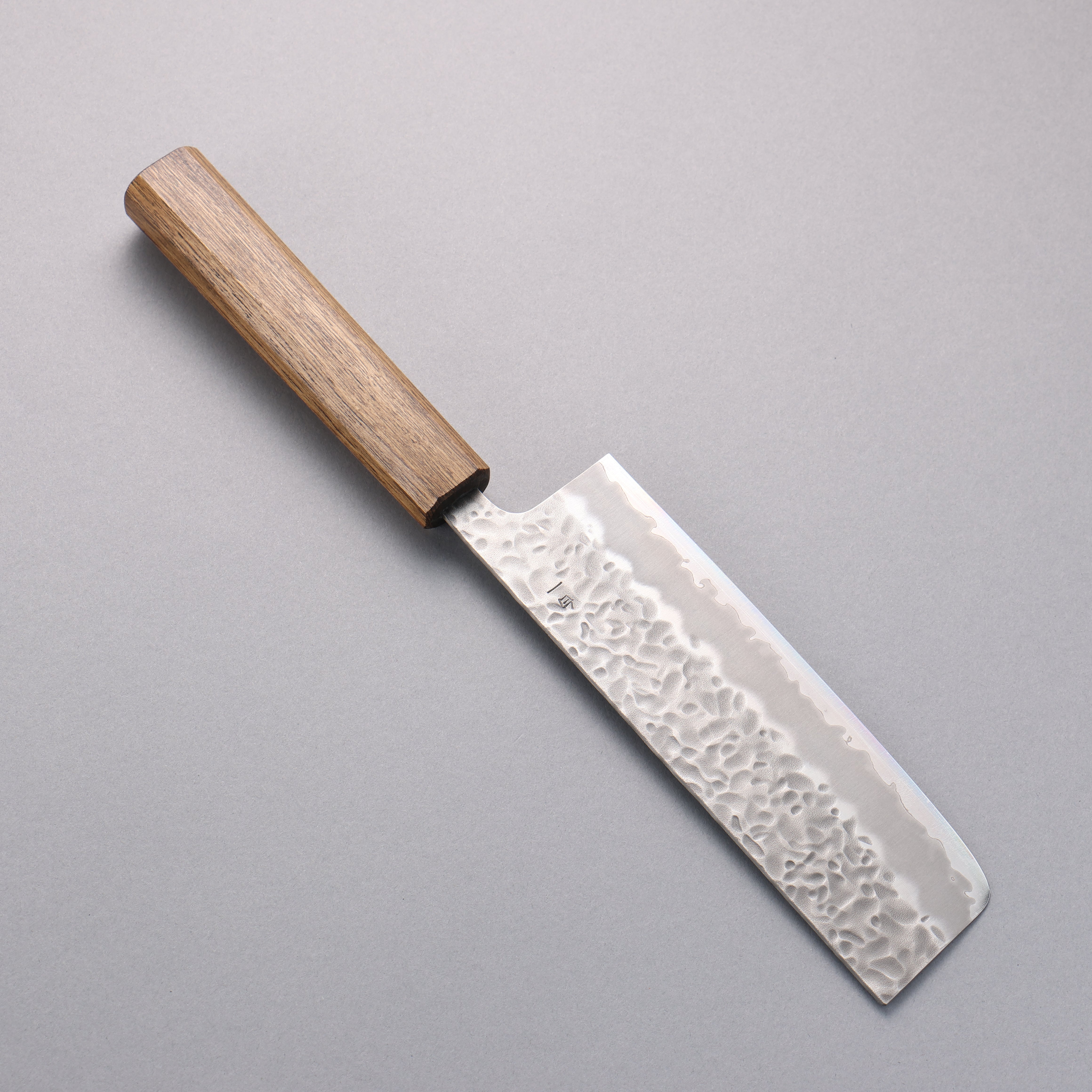 Oul White Steel No.1 Hammered Nakiri 165mm Oak Handle - Seisuke Knife