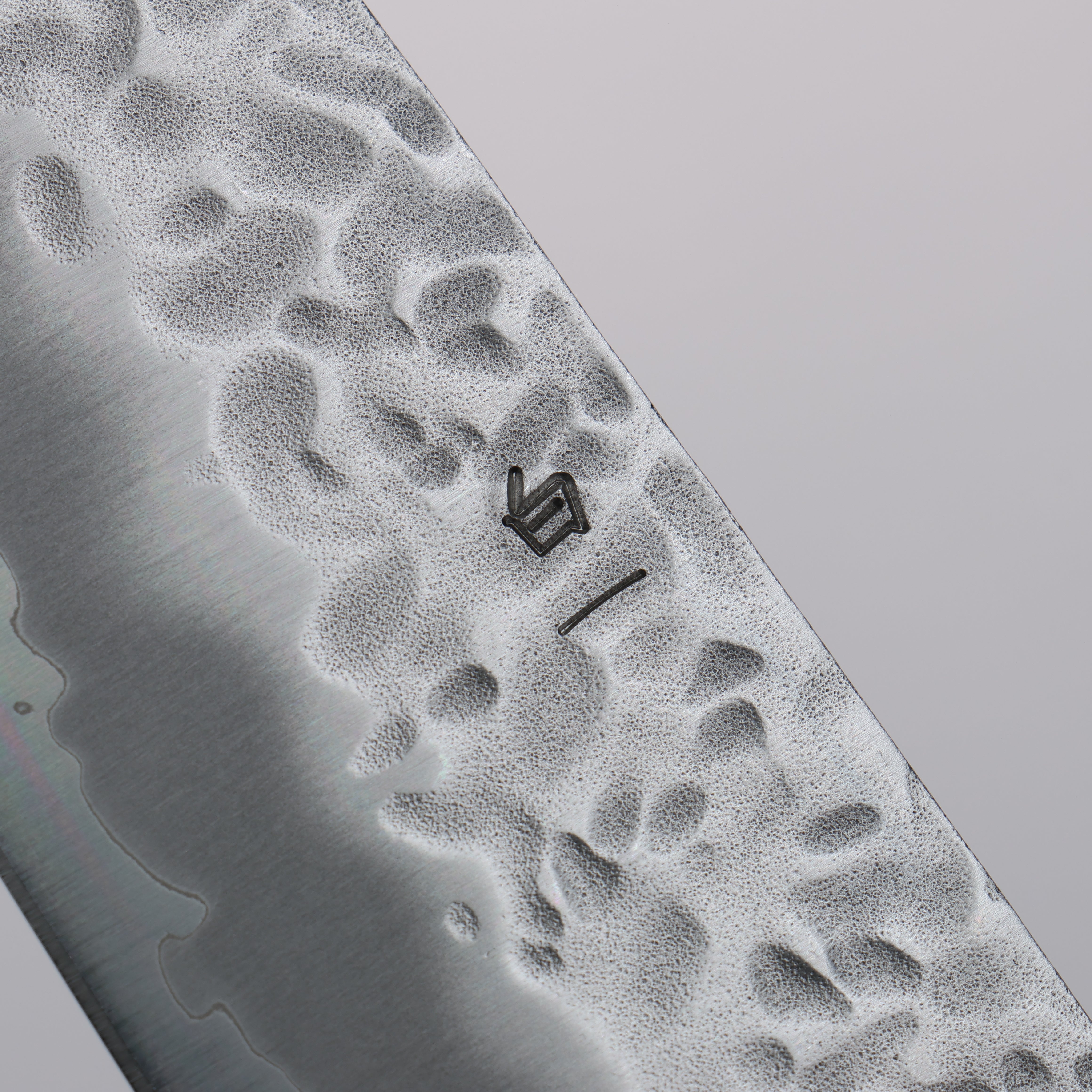 Oul White Steel No.1 Hammered Gyuto 180mm Oak Handle - Seisuke Knife