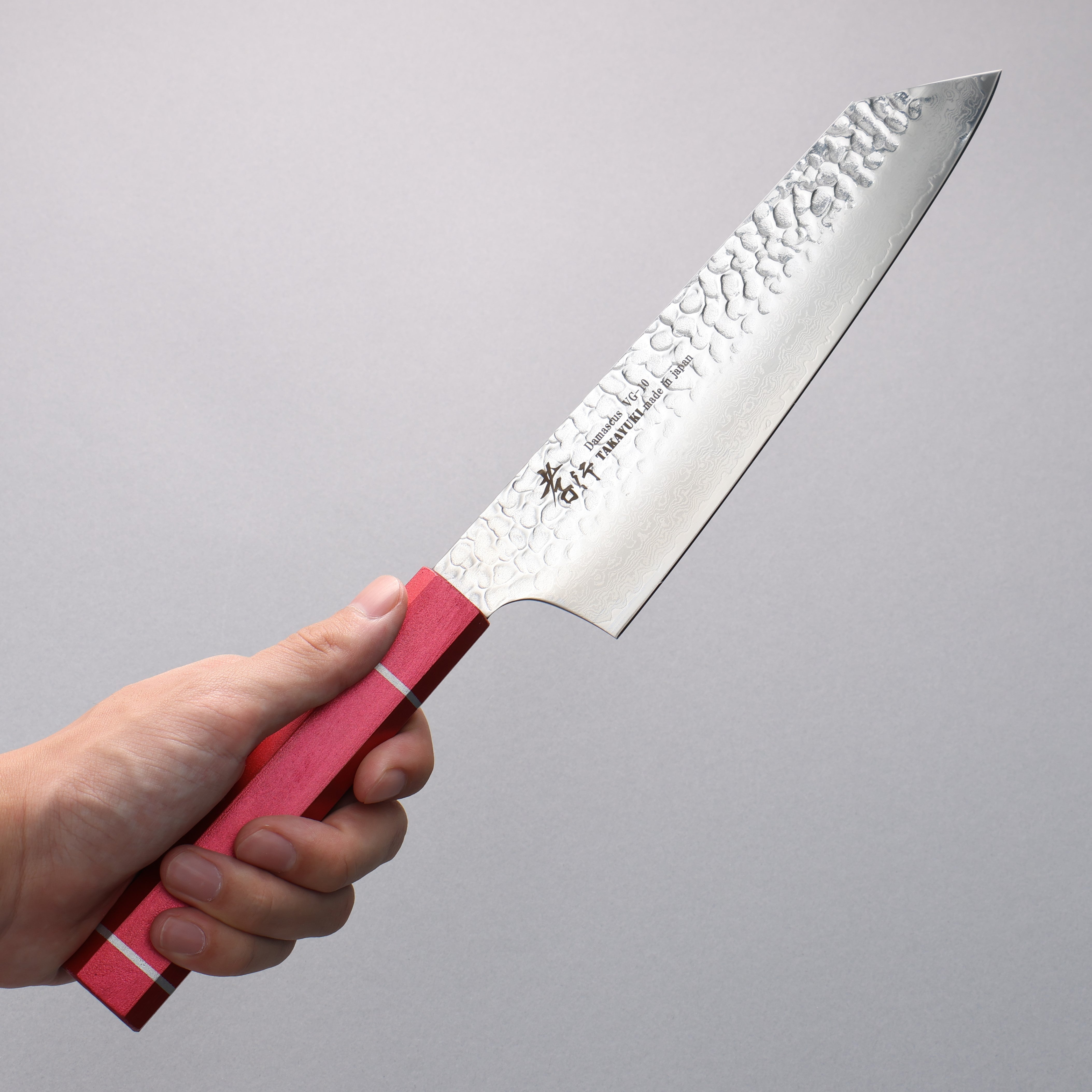 Sakai Takayuki VG10 33 Layer Damascus Kengata Gyuto 190mm Kouseki Lacquered Live Oak Handle - Seisuke Knife