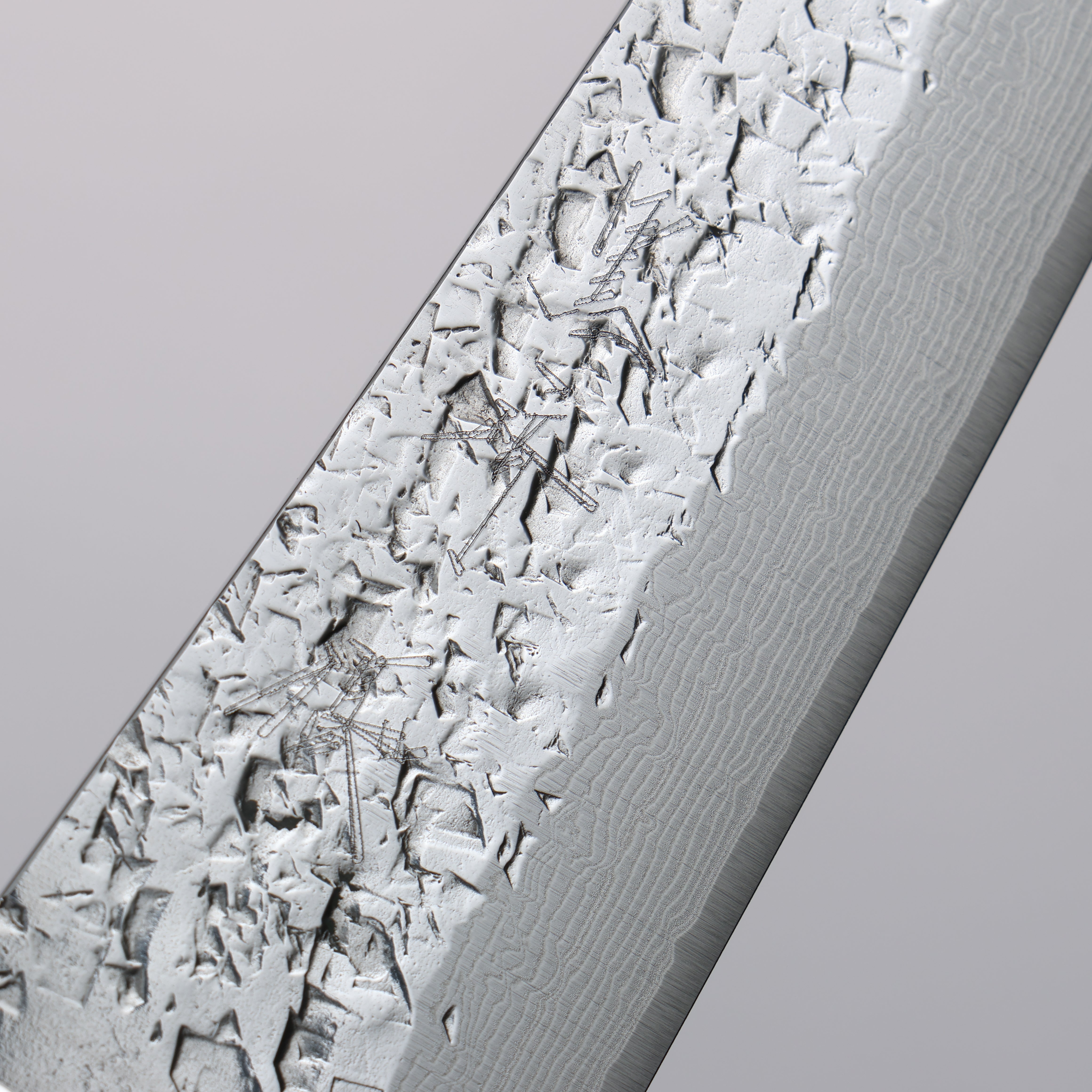 Yu Kurosaki Shizuku SG2 Hammered Damascus Kiritsuke Petty-Utility 150mm Gray Stablilized Wood Handle - Seisuke Knife