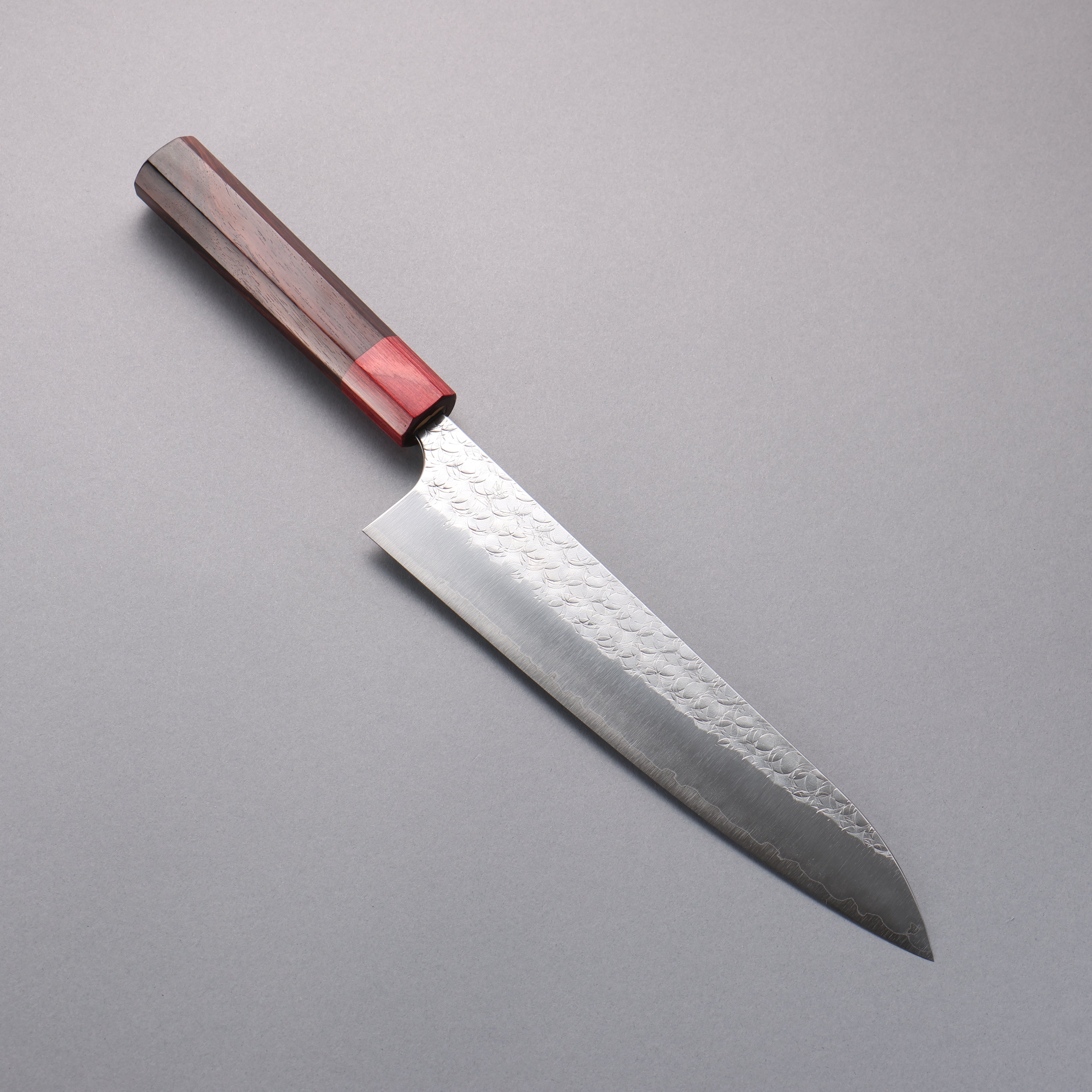 Yoshimi Kato Minamo SG2 Hammered Gyuto 210mm Rosewood (ferrule: Red Pakka wood) Handle - Seisuke Knife