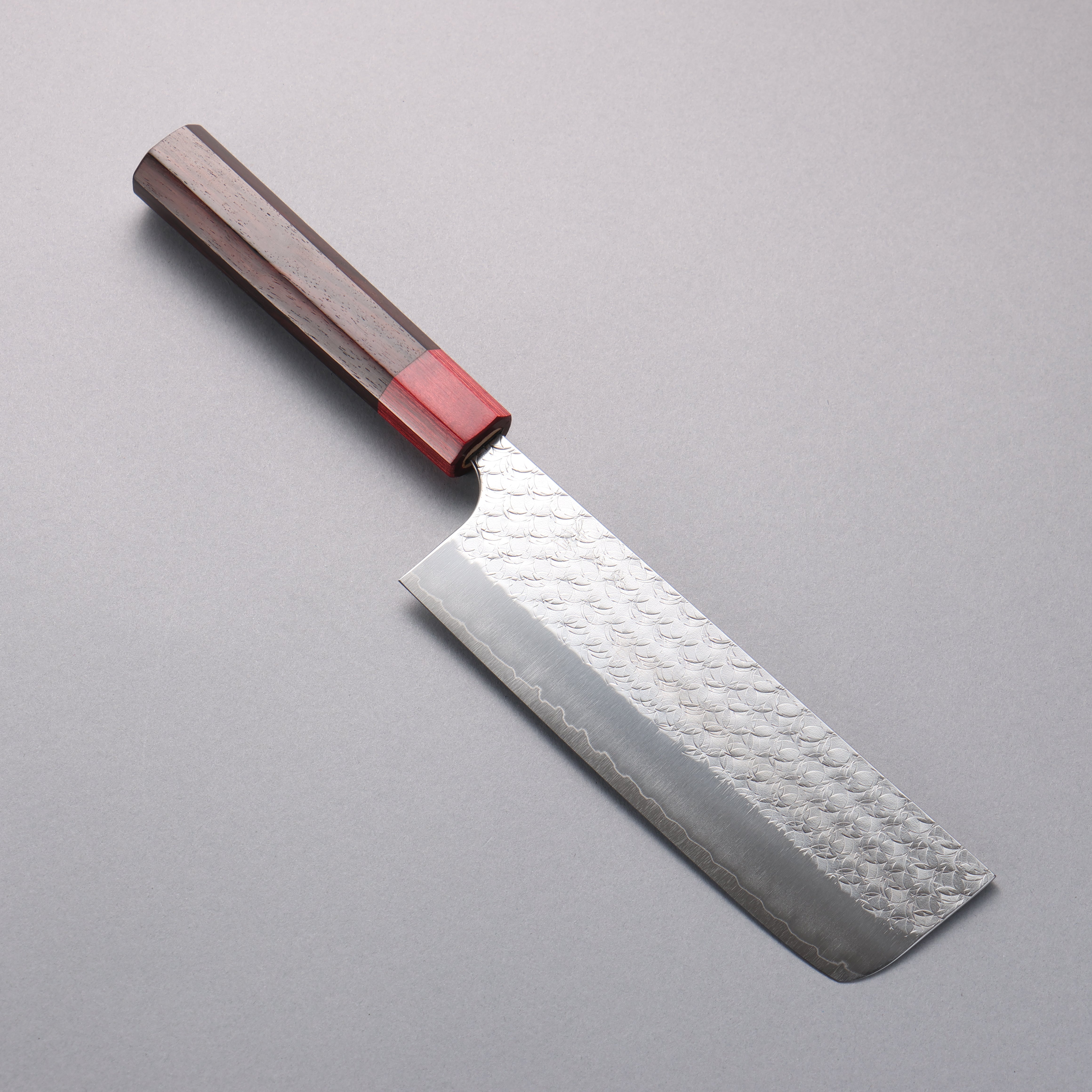 Yoshimi Kato Minamo SG2 Hammered Nakiri 165mm Rosewood (ferrule: Red Pakka wood) Handle - Seisuke Knife