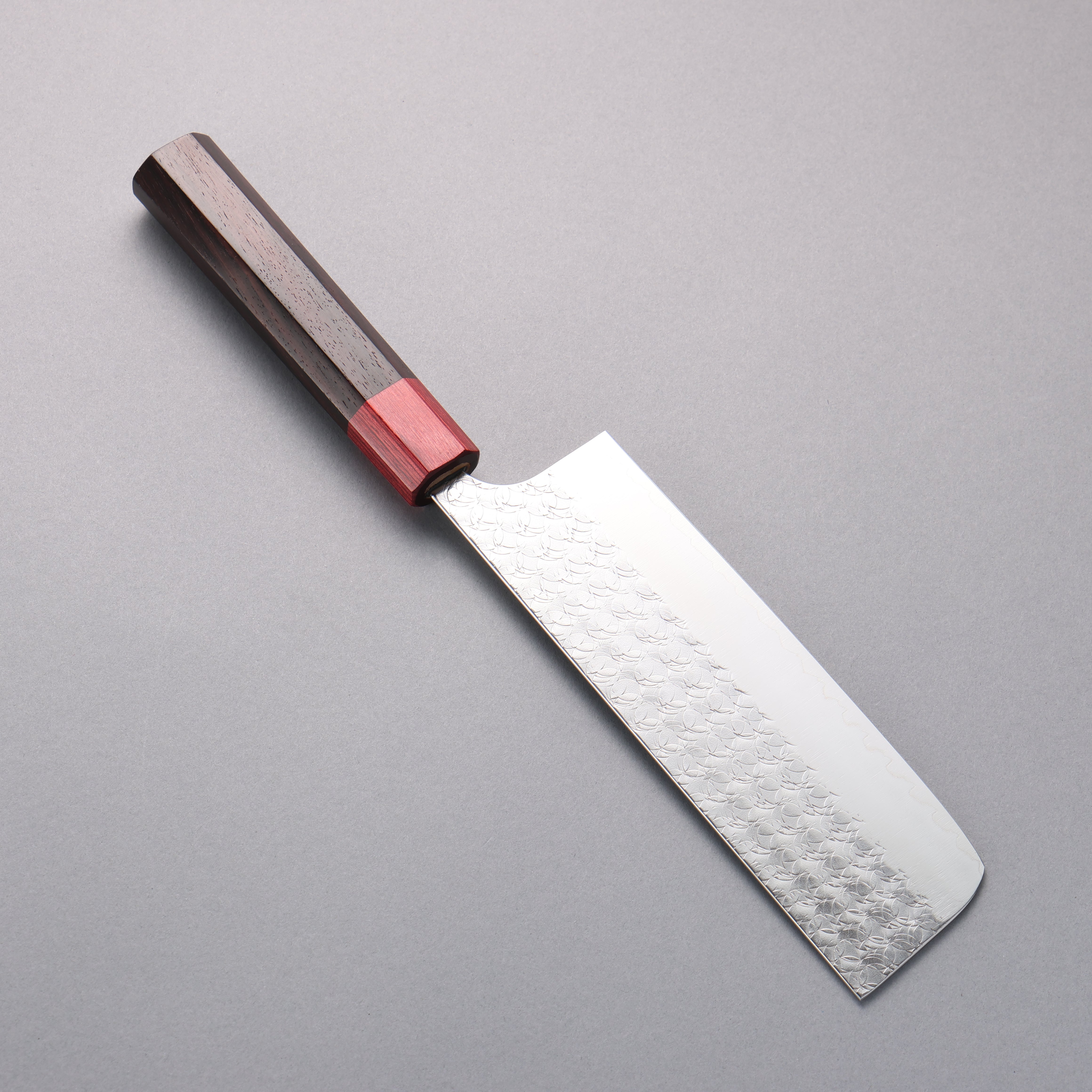 Yoshimi Kato Minamo SG2 Hammered Nakiri 165mm Rosewood (ferrule: Red Pakka wood) Handle - Seisuke Knife
