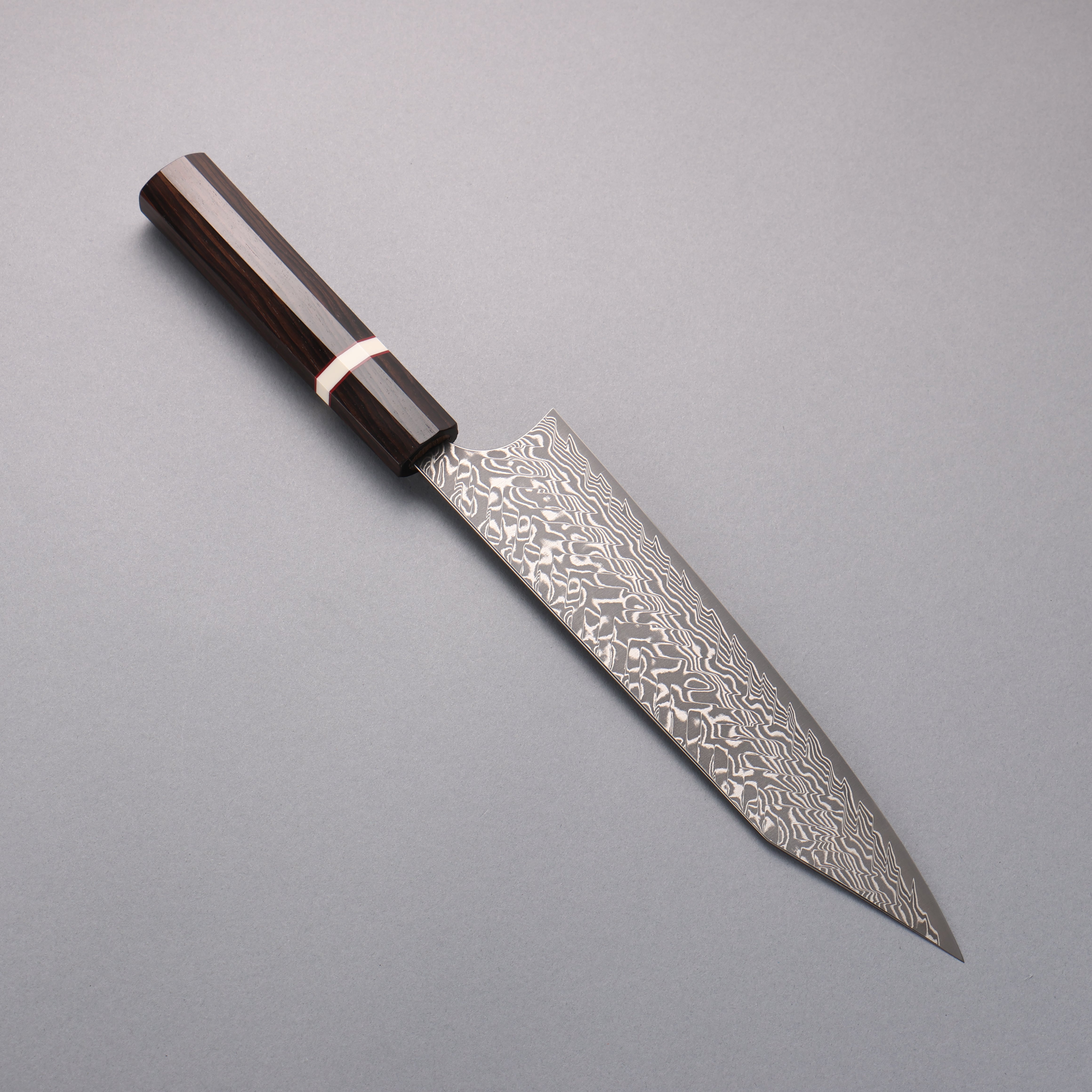 Yoshimi Kato SG2 Black Damascus Kiritsuke Gyuto 210mm Ebony (White Ring) Handle - Seisuke Knife