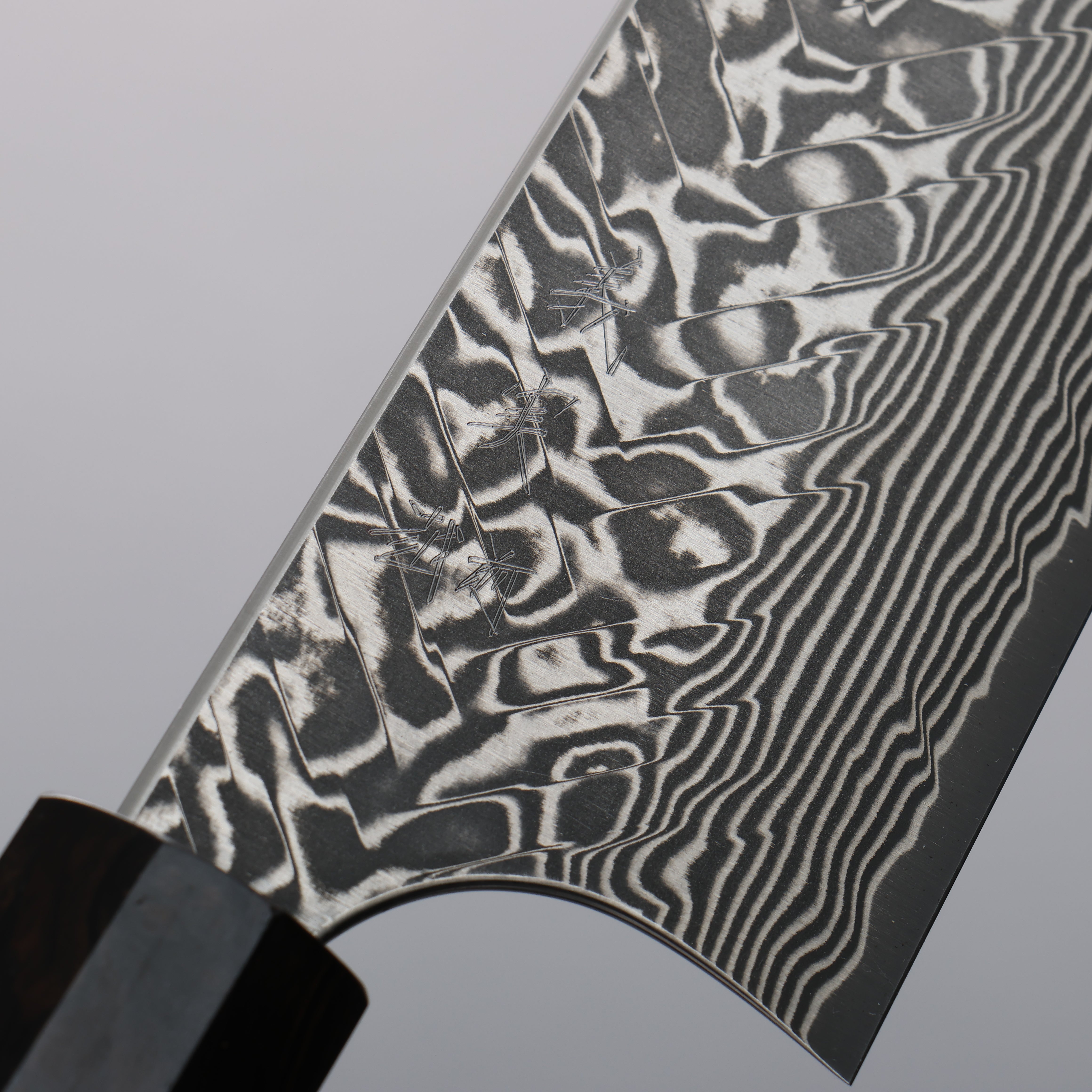 Yoshimi Kato SG2 Black Damascus Bunka 170mm Ebony (White Ring) Handle - Seisuke Knife