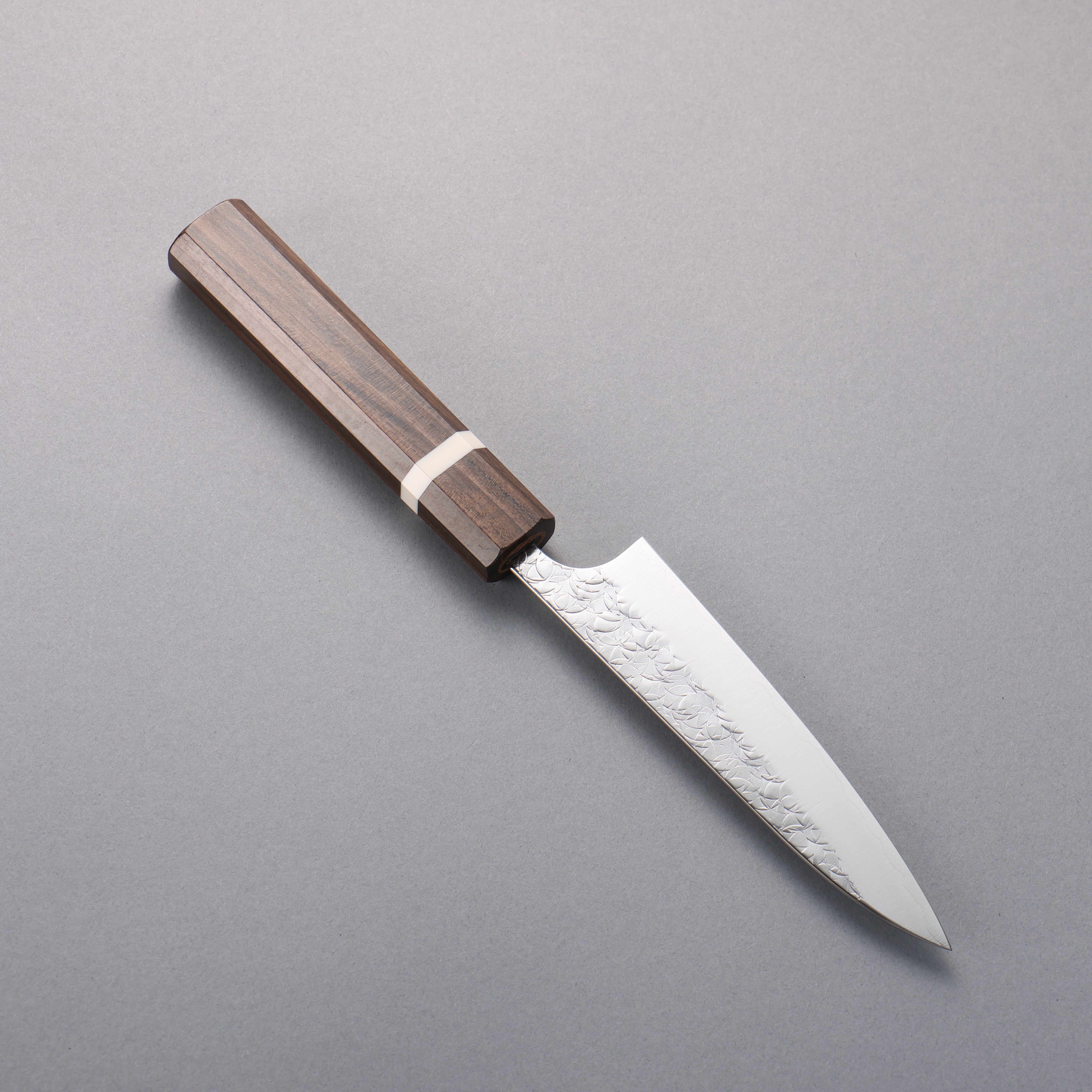 Yoshimi Kato Minamo SG2 Hammered Petty-Utility 130mm Sandalwood with White Ring Handle - Seisuke Knife