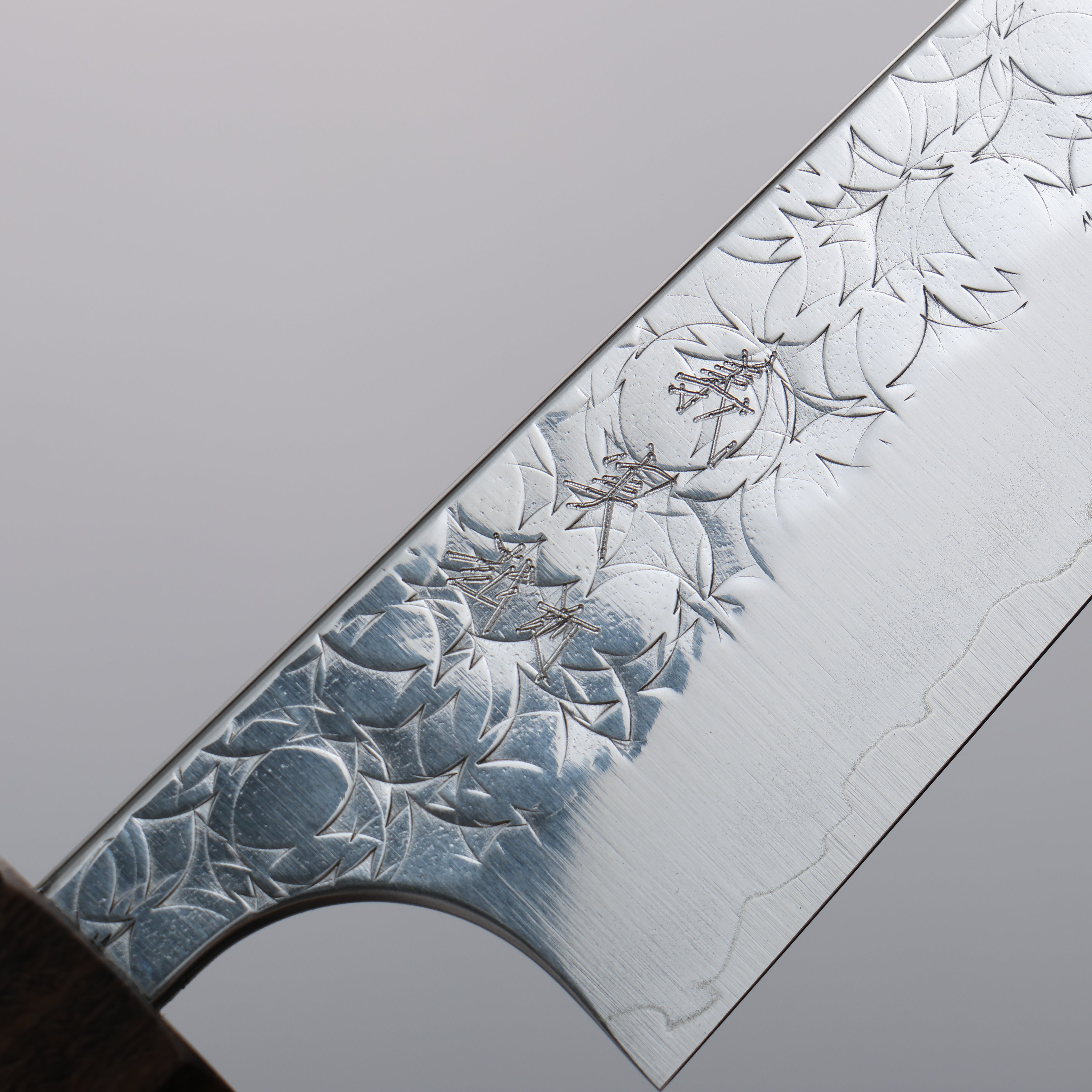 Yoshimi Kato Minamo SG2 Hammered Petty-Utility 130mm Sandalwood with White Ring Handle - Seisuke Knife