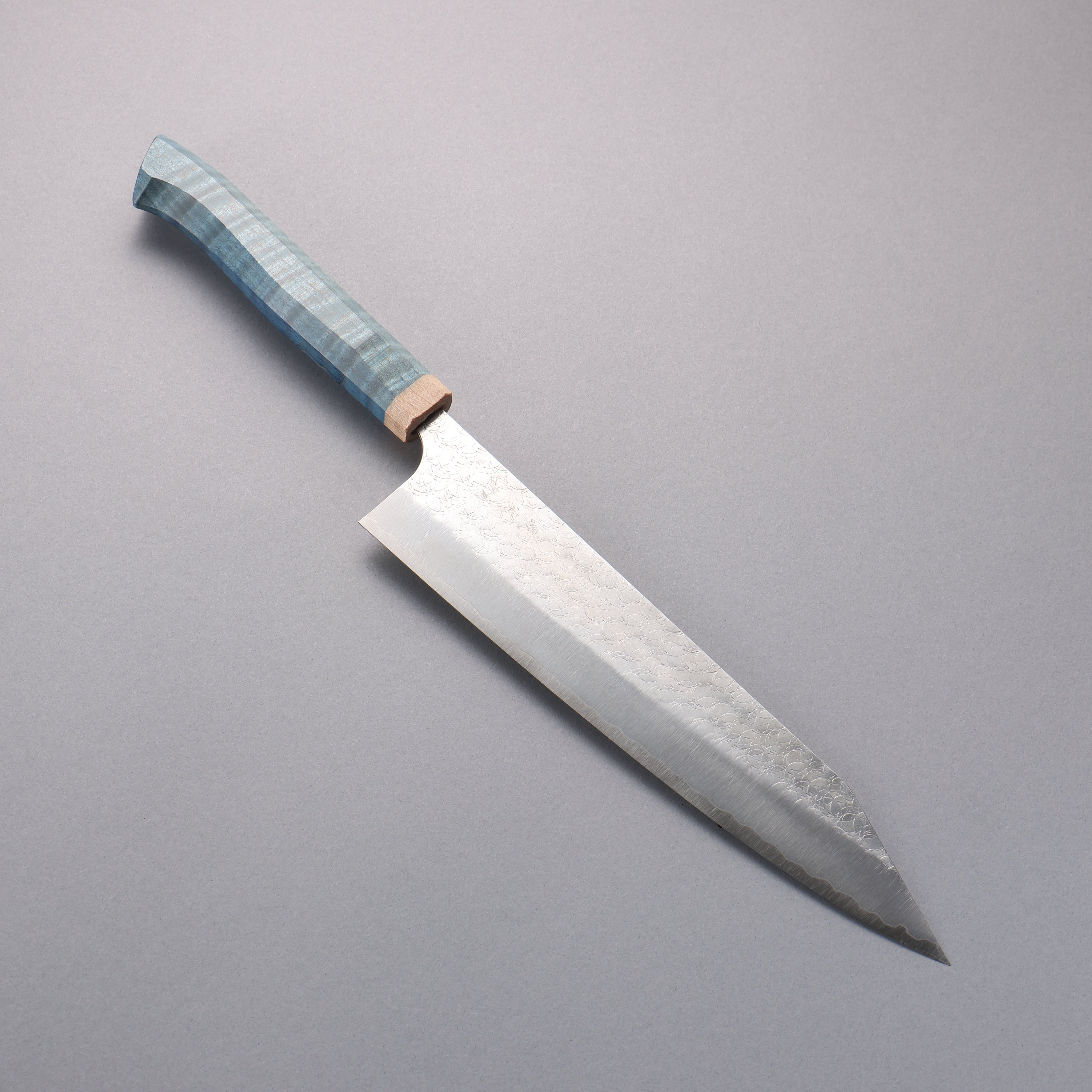 Yoshimi Kato Minamo SG2 Hammered Gyuto 240mm Western style (blue) Handle - Seisuke Knife