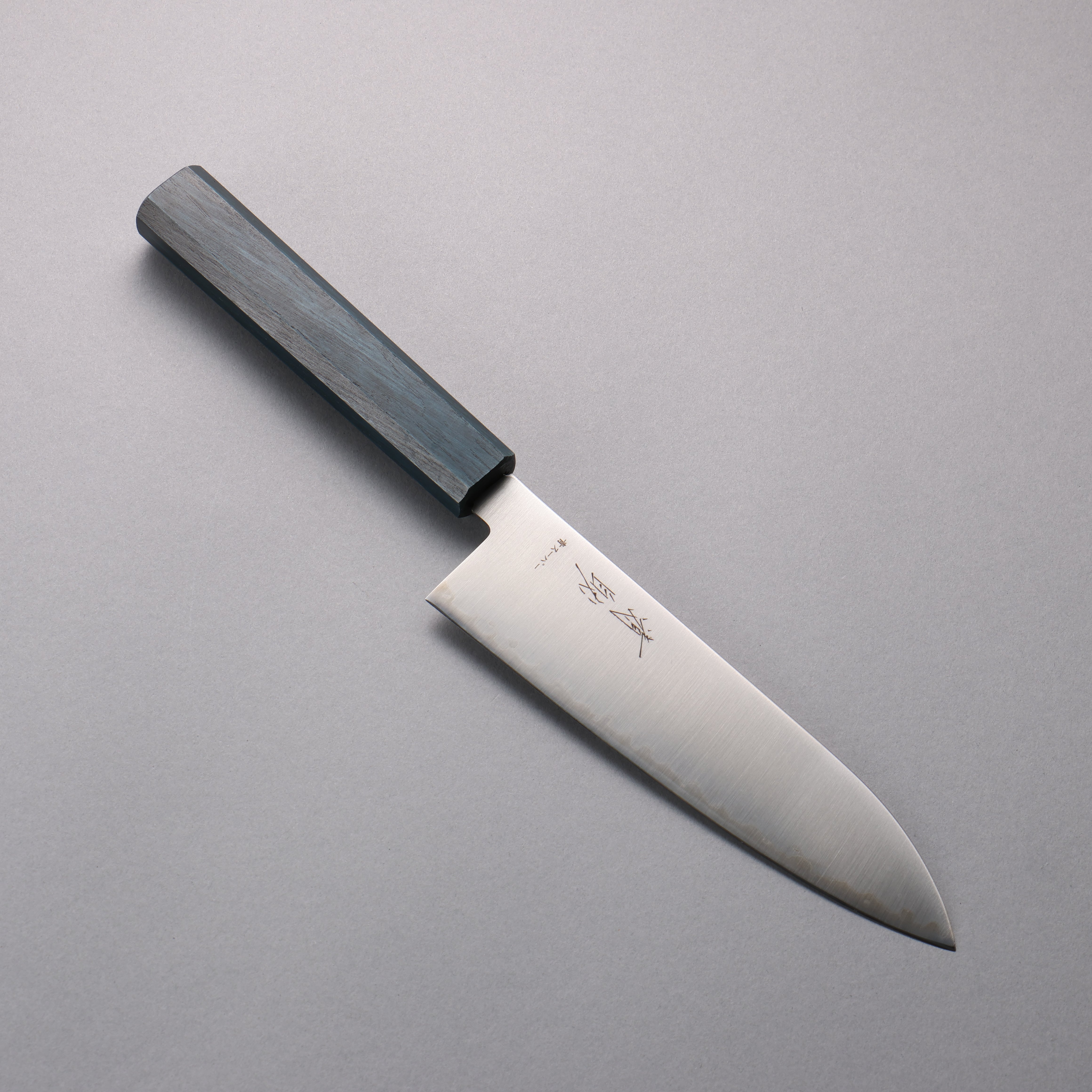 Seisuke Blue Super Migaki Polish Finish Santoku 180mm Blue Lacquered Handle - Seisuke Knife