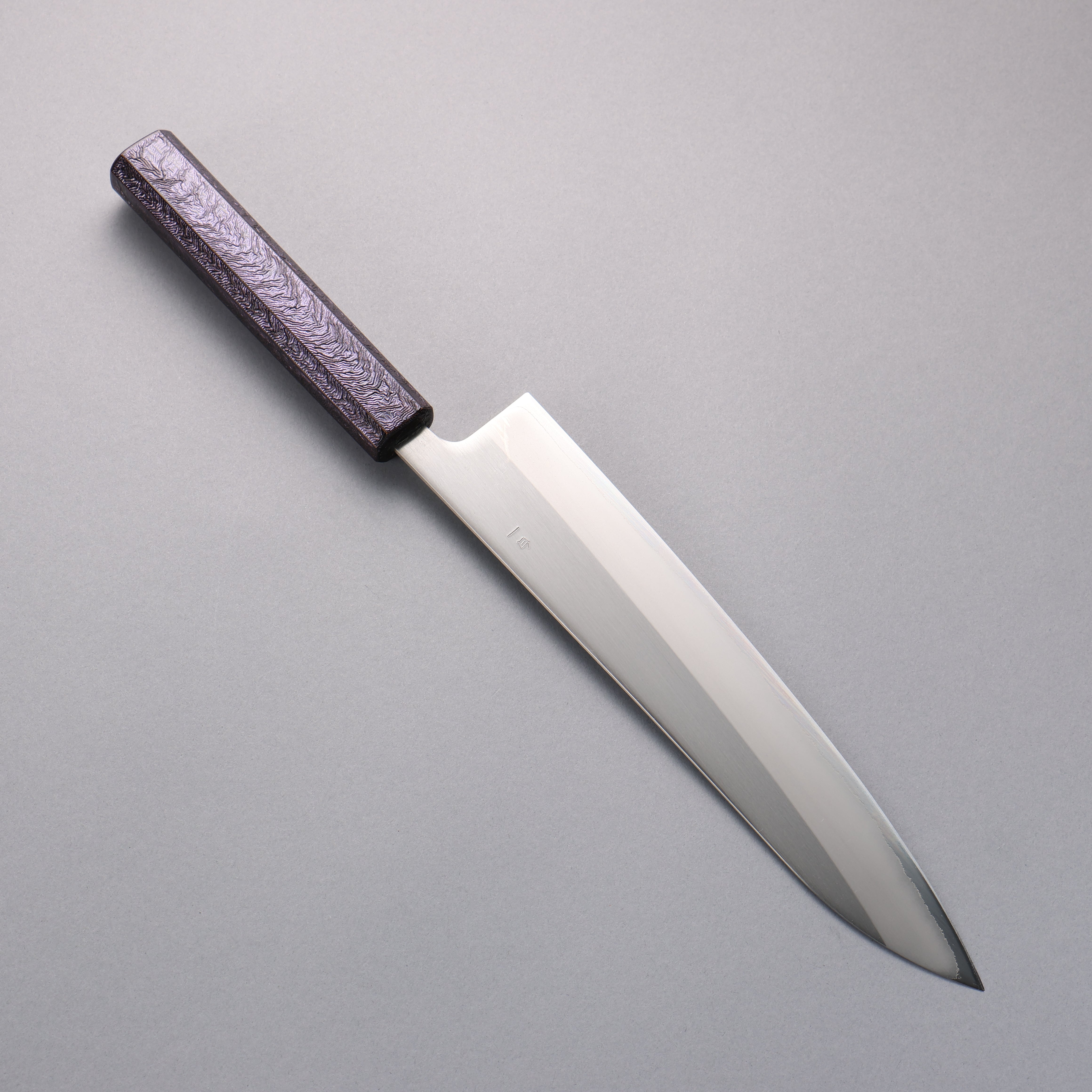 Seisuke White Steel No.1 Migaki Gyuto 240mm Purple Lacquered Oak Handle - Seisuke Knife