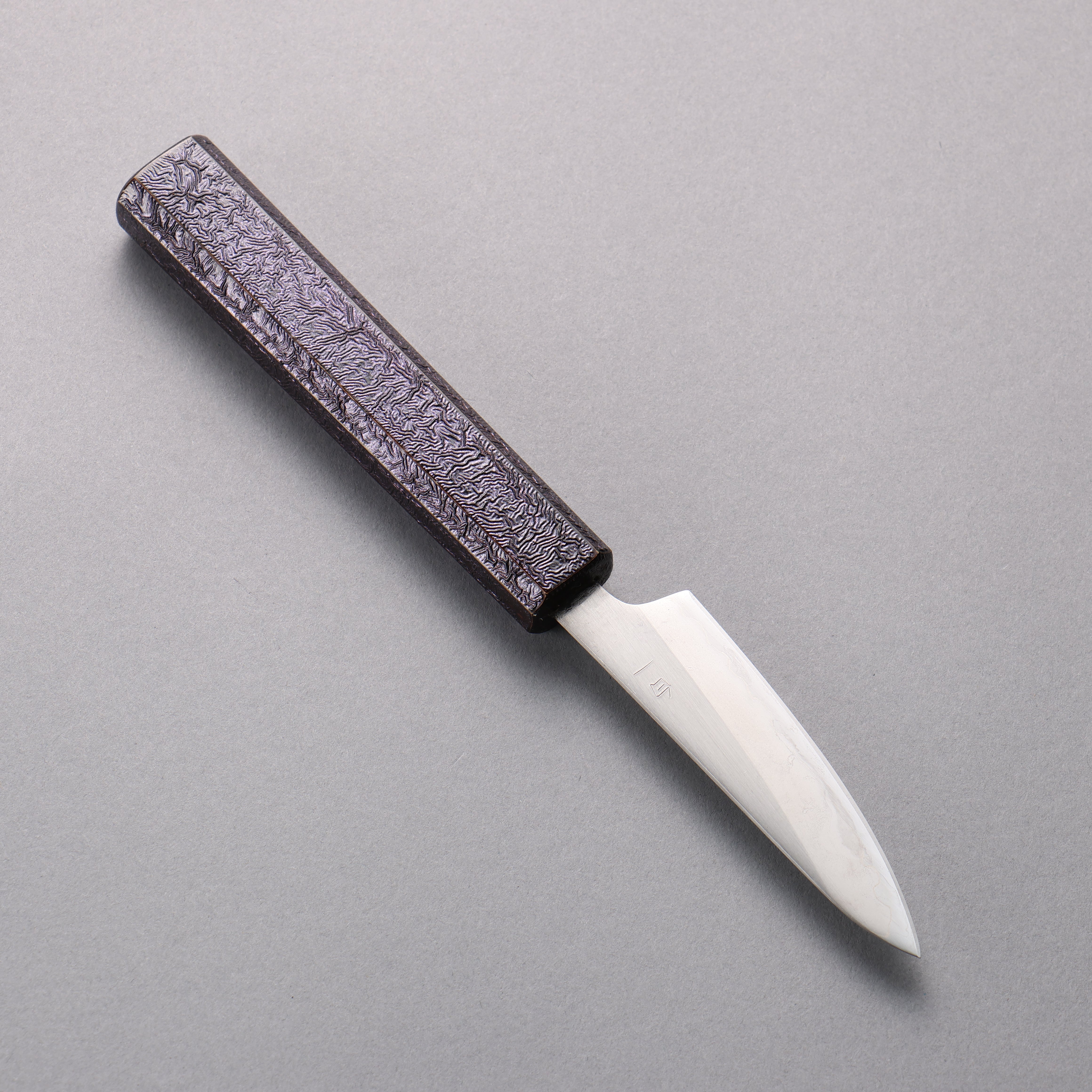 Seisuke White Steel No.1 Migaki Paring 80mm Purple Lacquered Oak Handle - Seisuke Knife