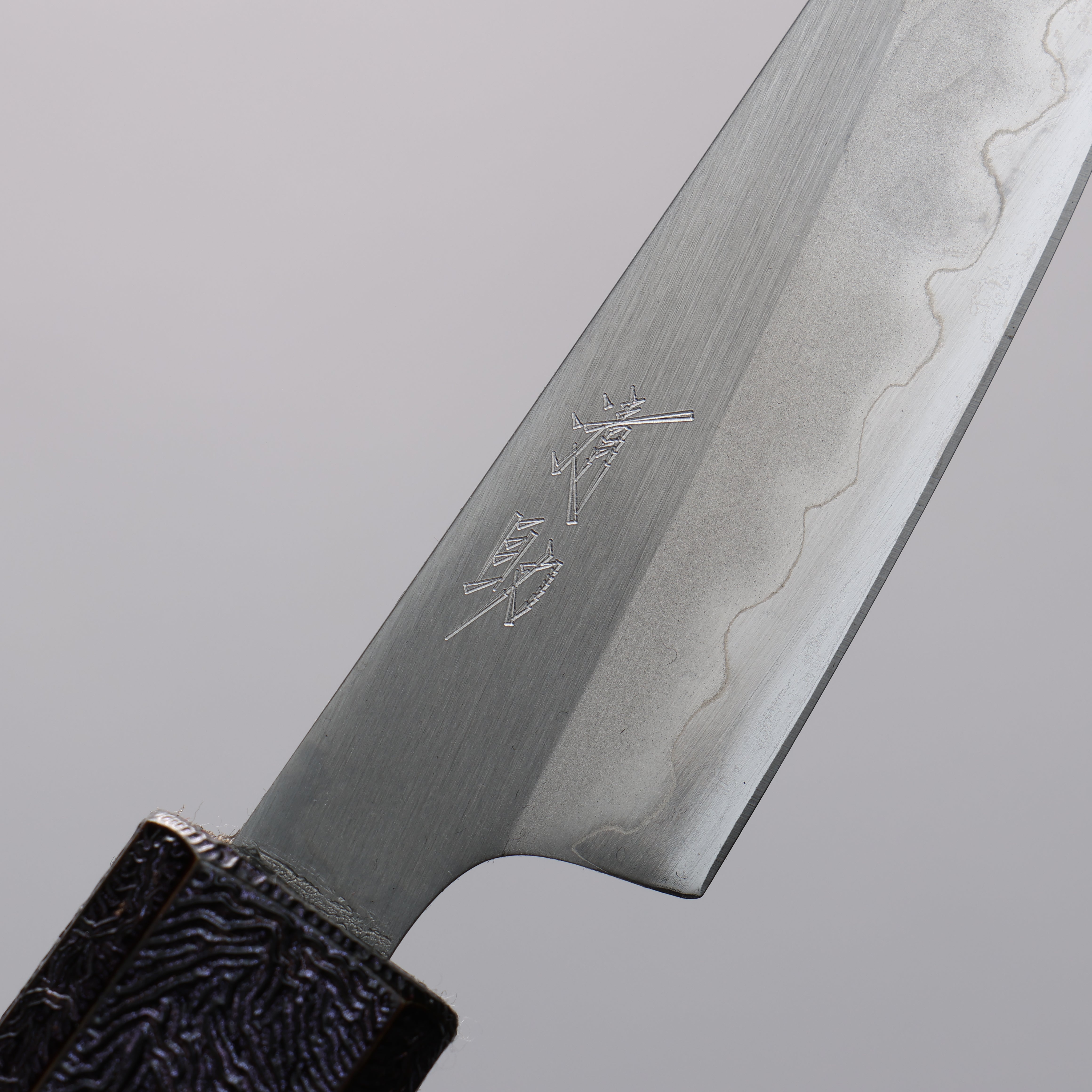 Seisuke White Steel No.1 Migaki Paring 80mm Purple Lacquered Oak Handle - Seisuke Knife