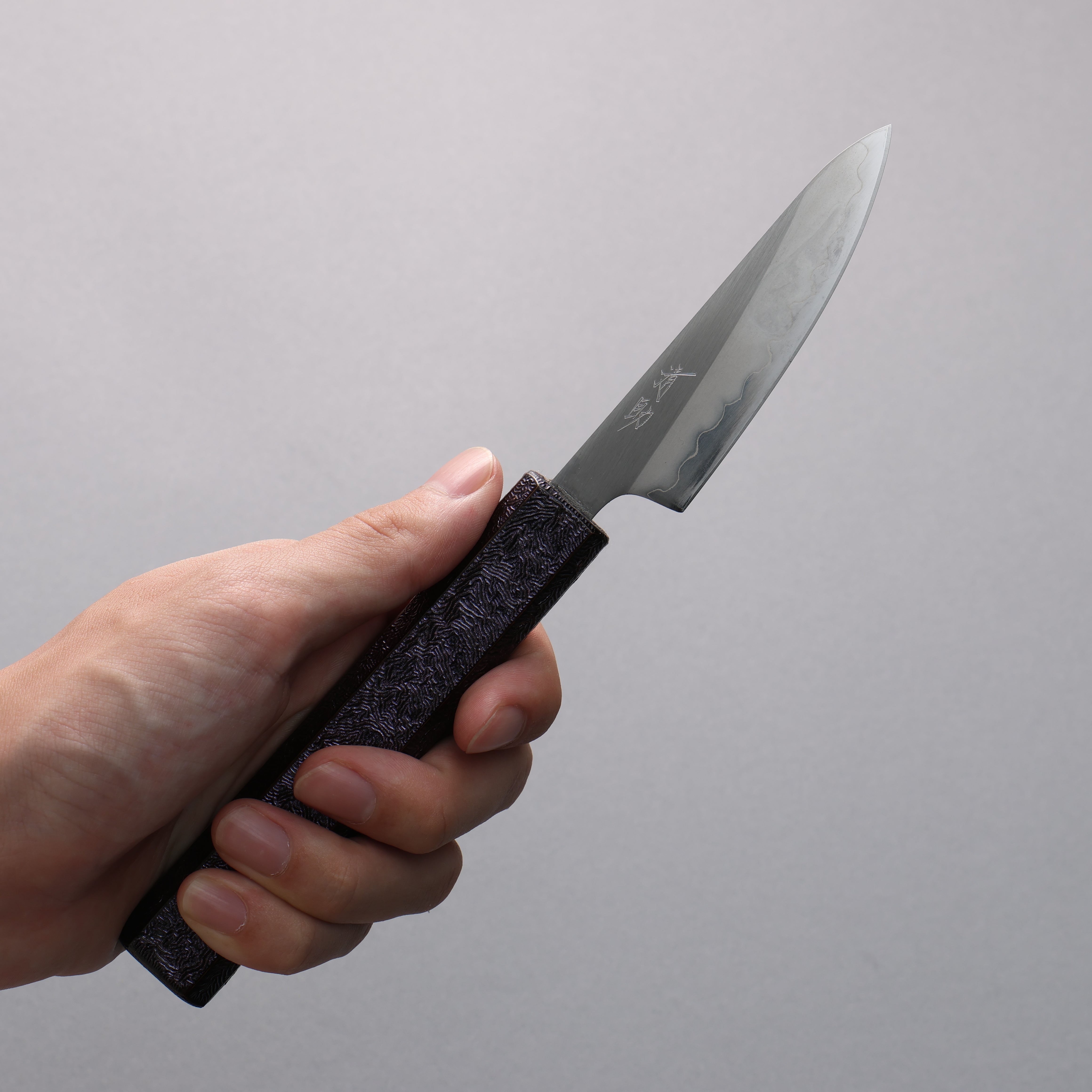 Seisuke White Steel No.1 Migaki Paring 80mm Purple Lacquered Oak Handle - Seisuke Knife