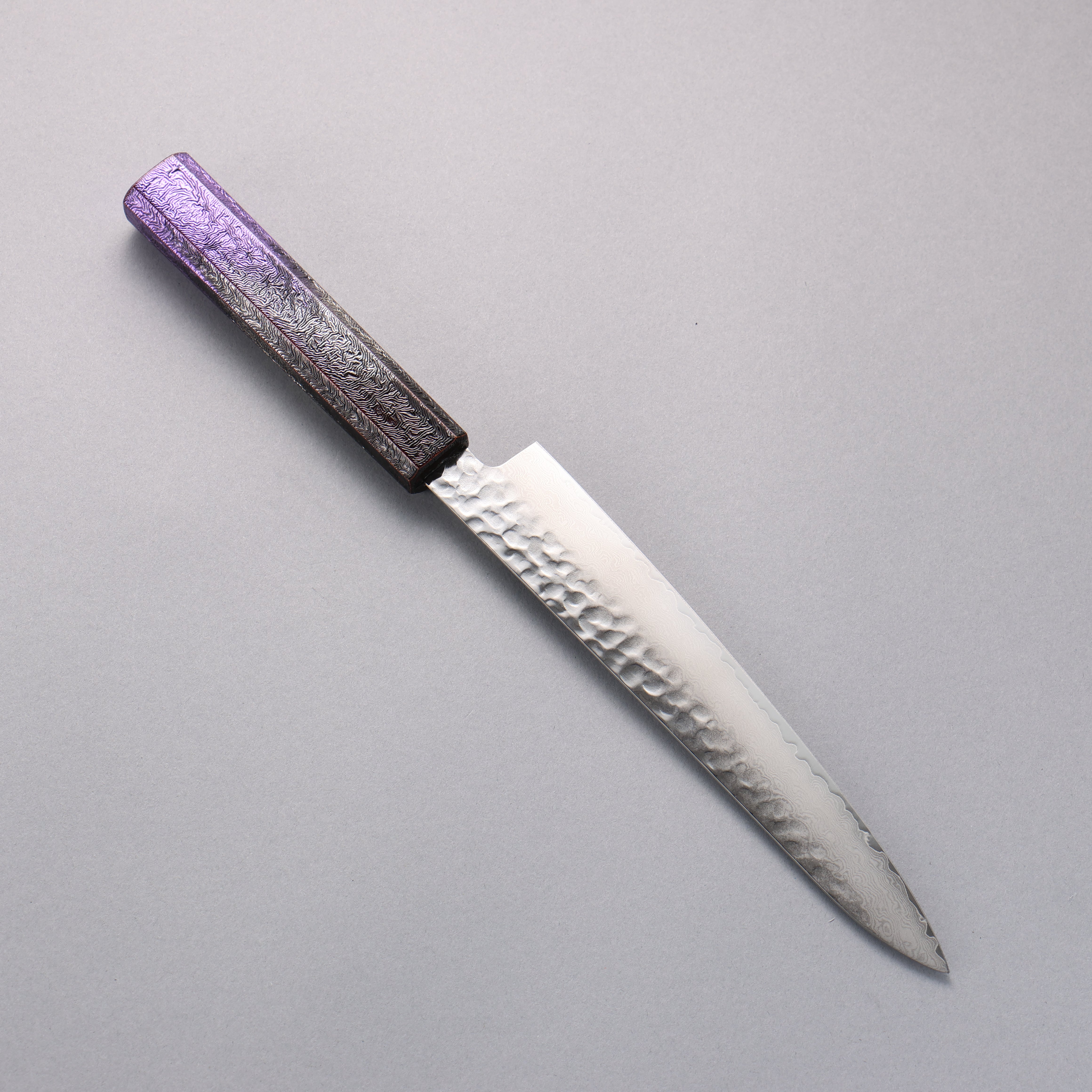 Sakai Takayuki Rinnou VG10 33 Layer Damascus Petty-Utility 180mm Purple Lacquered Handle - Seisuke Knife