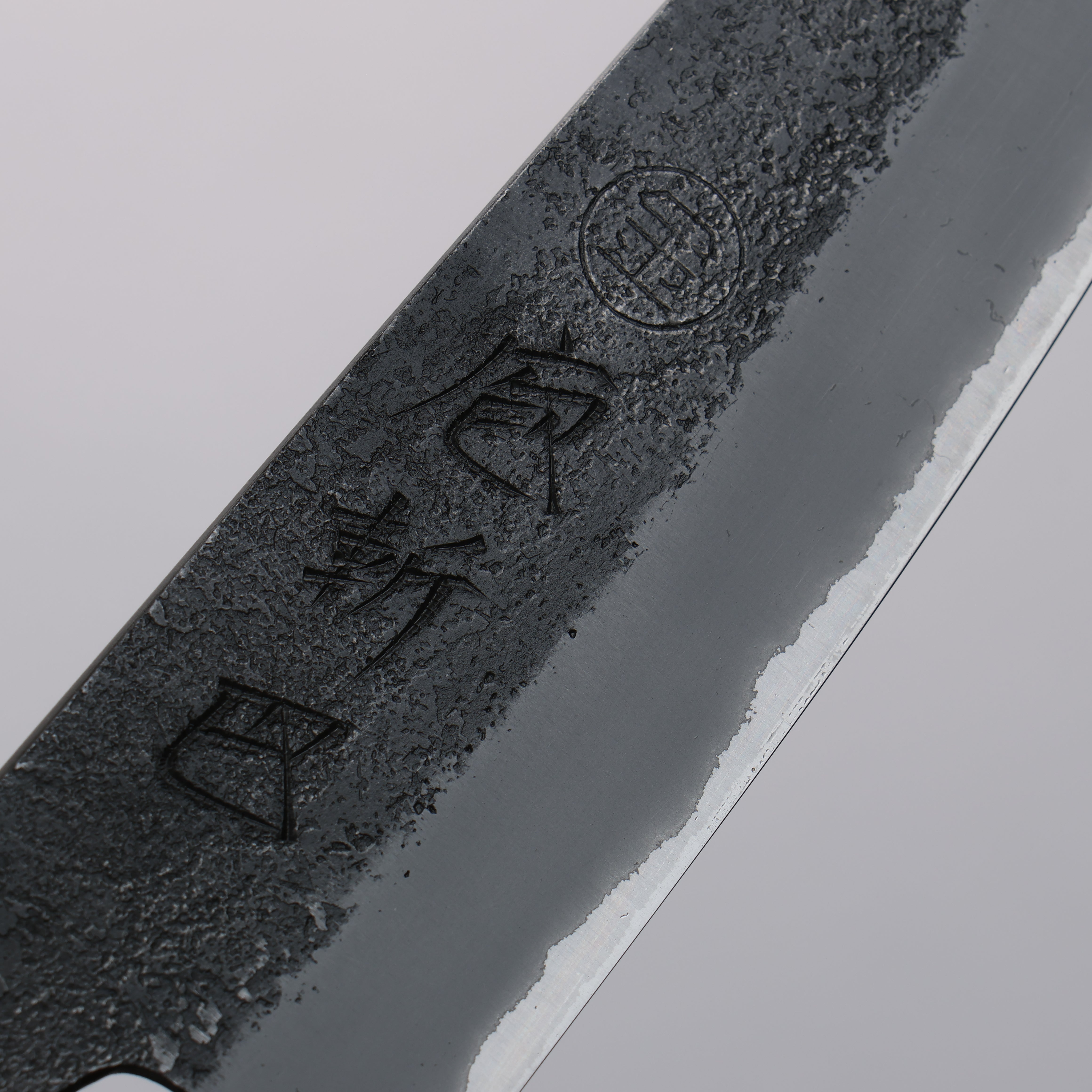 Hozantomoe White Steel No.2 Kurouchi Petty-Utility 135mm Olive Wood & Black Resin Handle - Seisuke Knife