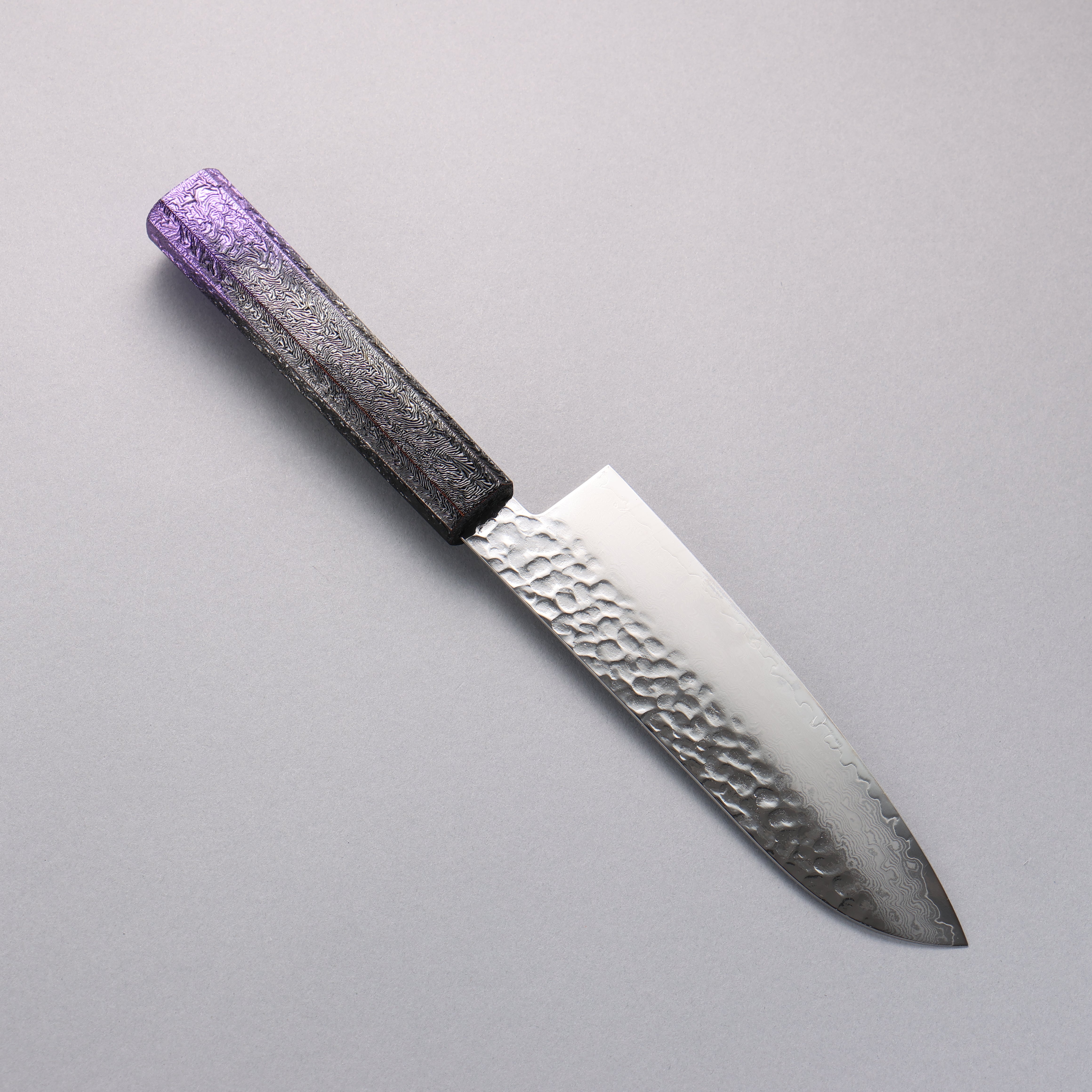Sakai Takayuki Rinnou VG10 33 Layer Damascus Santoku170mm Purple LacqueredHandle - Seisuke Knife