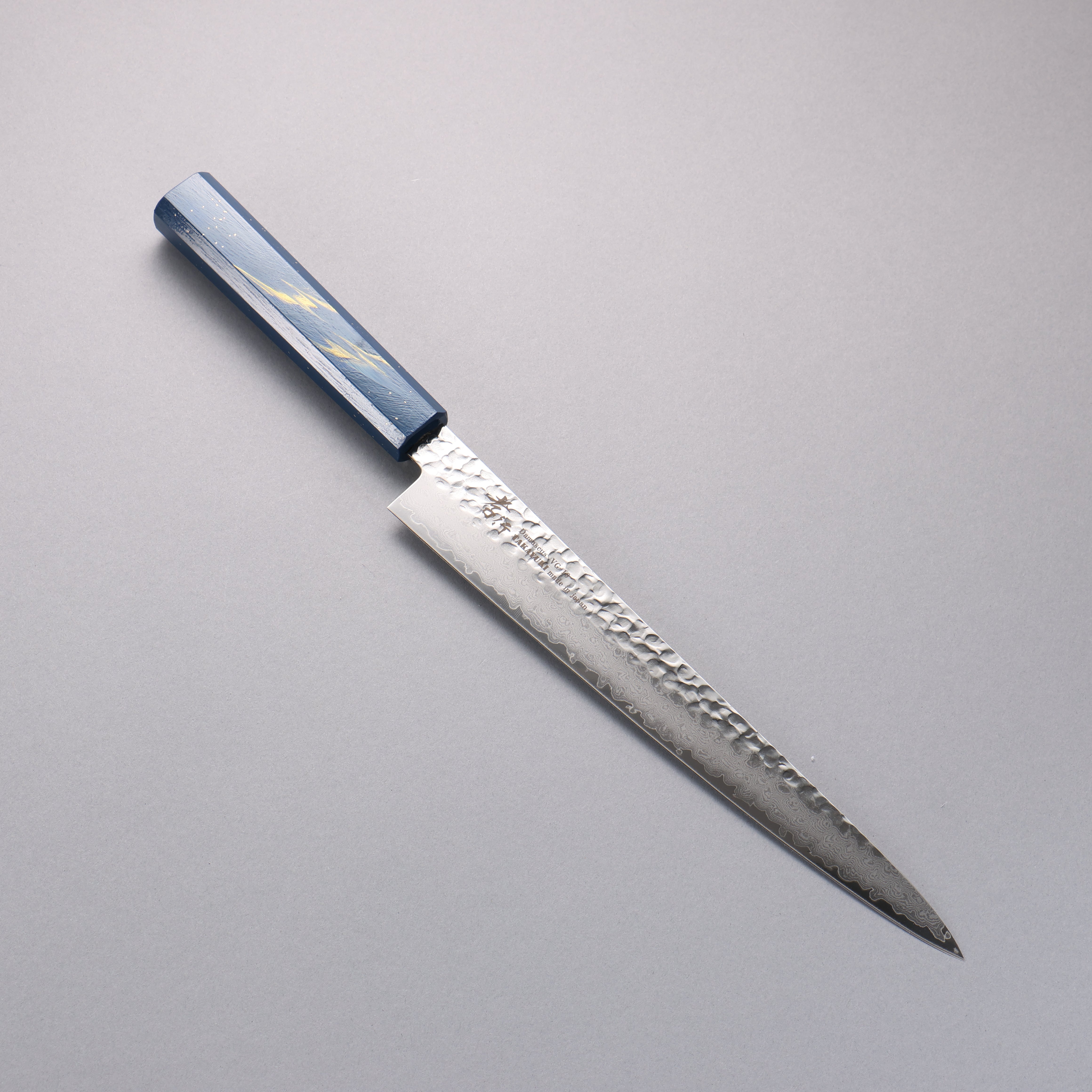 Sakai Takayuki VG10 33 Layer Damascus Sujihiki 240mm Live oak Lacquered (Saiseki) Handle - Seisuke Knife